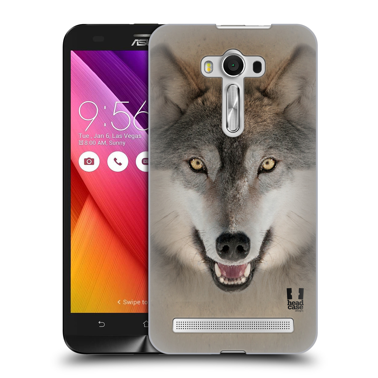 HEAD CASE plastový obal na mobil Asus Zenfone 2 LASER (5,5 displej ZE550KL) vzor Zvířecí tváře 2 vlk šedý
