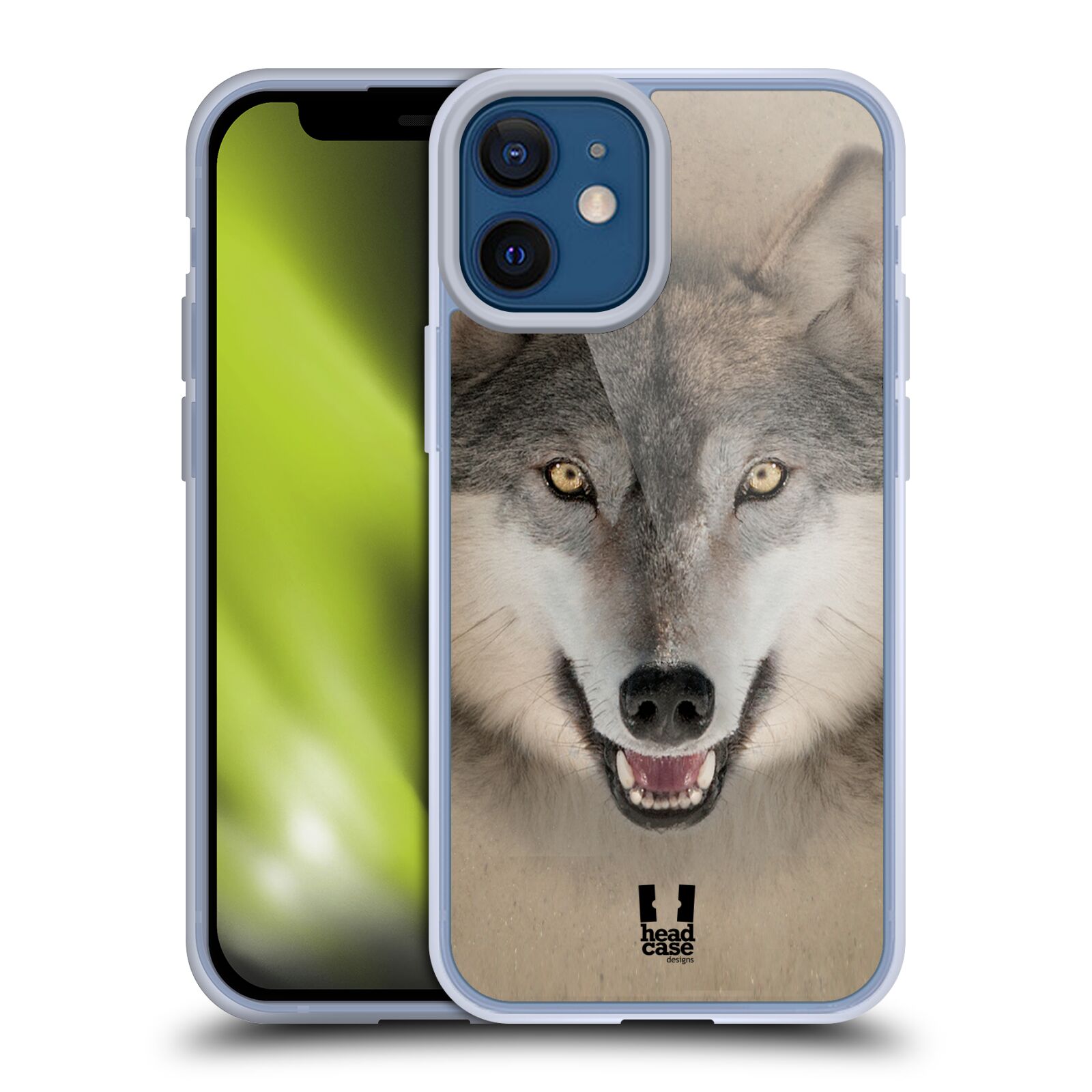 Plastový obal na mobil Apple Iphone 12 MINI vzor Zvířecí tváře 2 vlk šedý