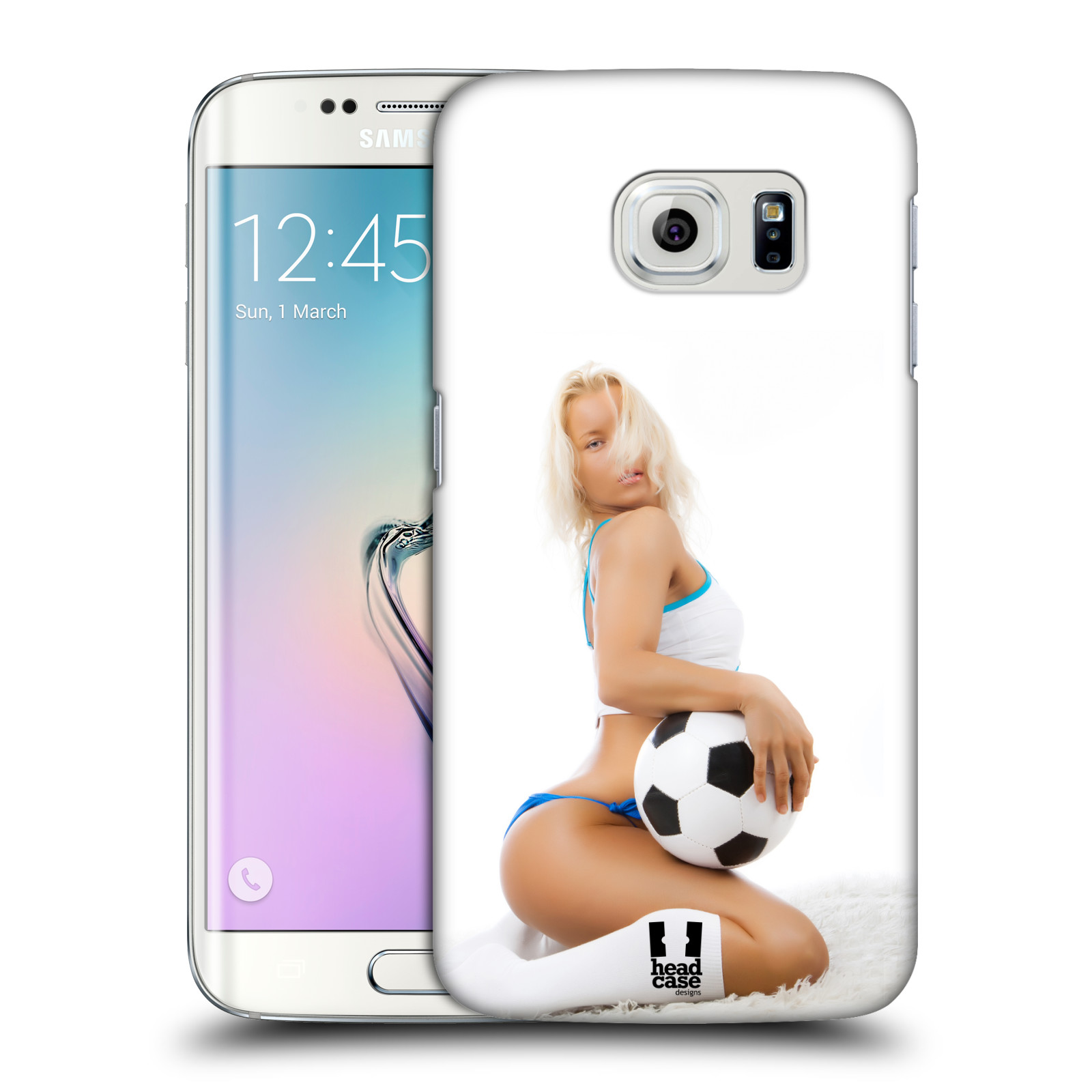 HEAD CASE plastový obal na mobil SAMSUNG Galaxy S6 EDGE (G9250, G925, G925F) vzor Fotbalové modelky BLONDÝNKA