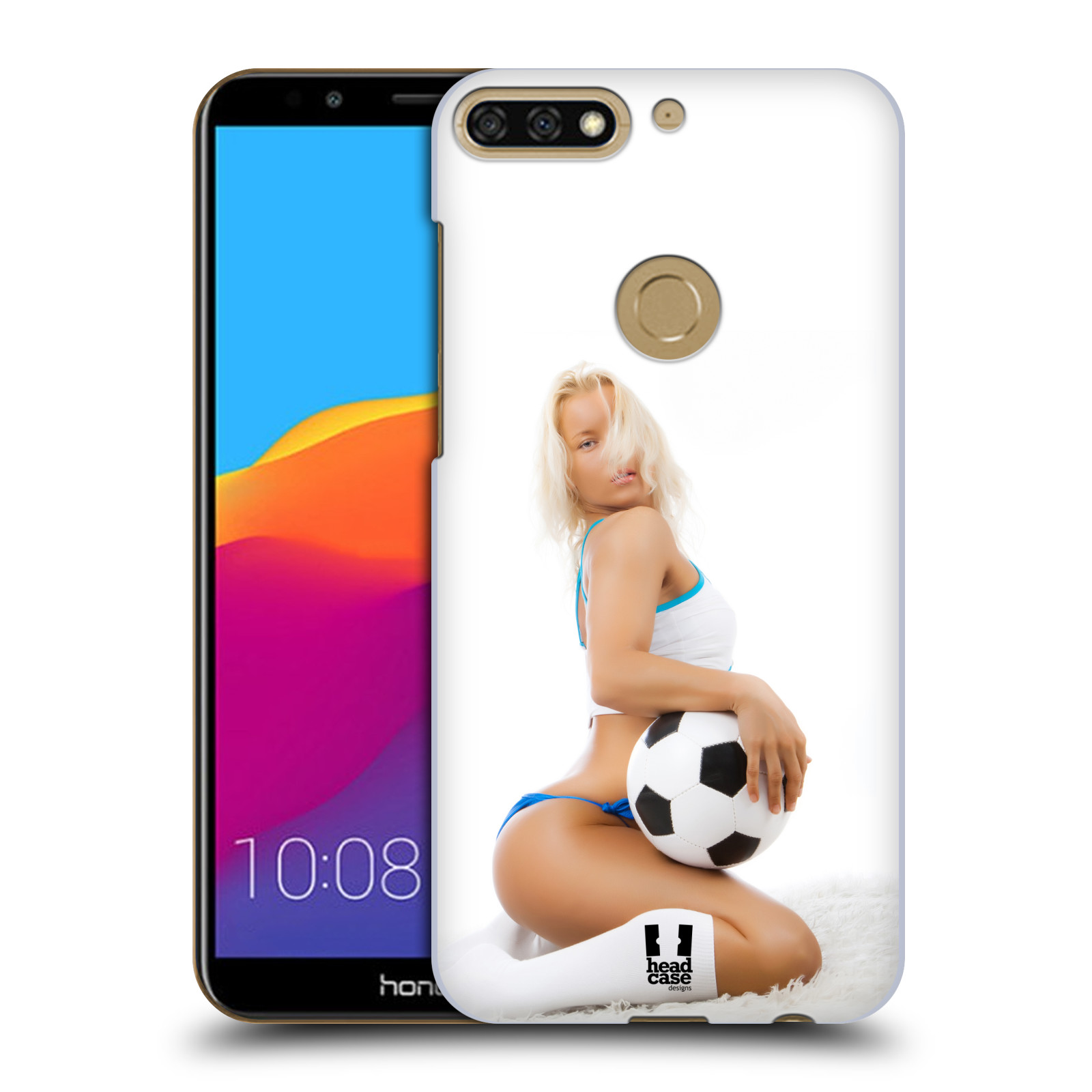 HEAD CASE plastový obal na mobil Honor 7c vzor Fotbalové modelky BLONDÝNKA