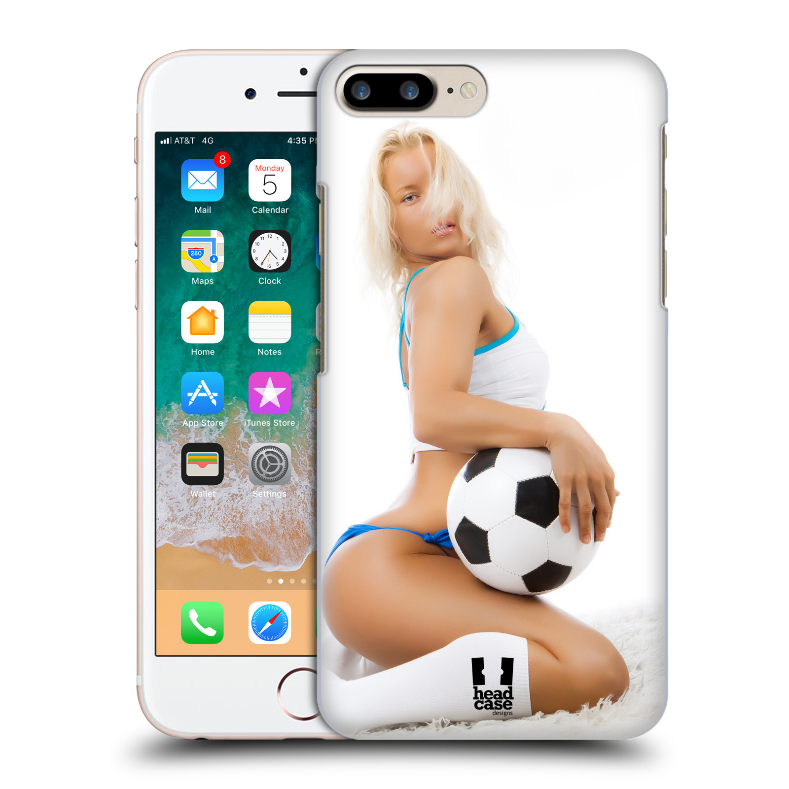 Plastové pouzdro pro mobil Apple Iphone 8 PLUS vzor Fotbalové modelky BLONDÝNKA