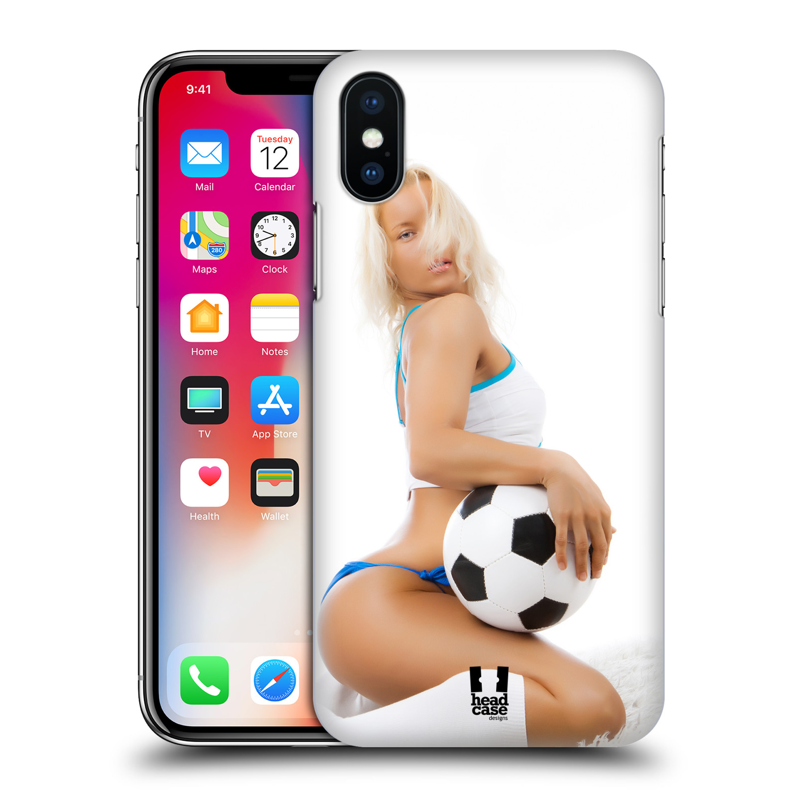 HEAD CASE plastový obal na mobil Apple Iphone X / XS vzor Fotbalové modelky BLONDÝNKA