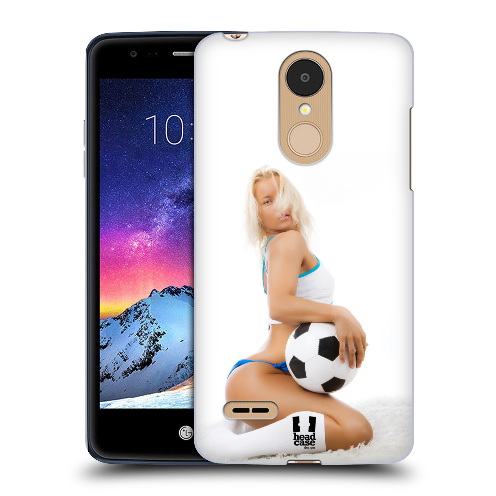 HEAD CASE plastový obal na mobil LG K9 / K8 2018 vzor Fotbalové modelky BLONDÝNKA