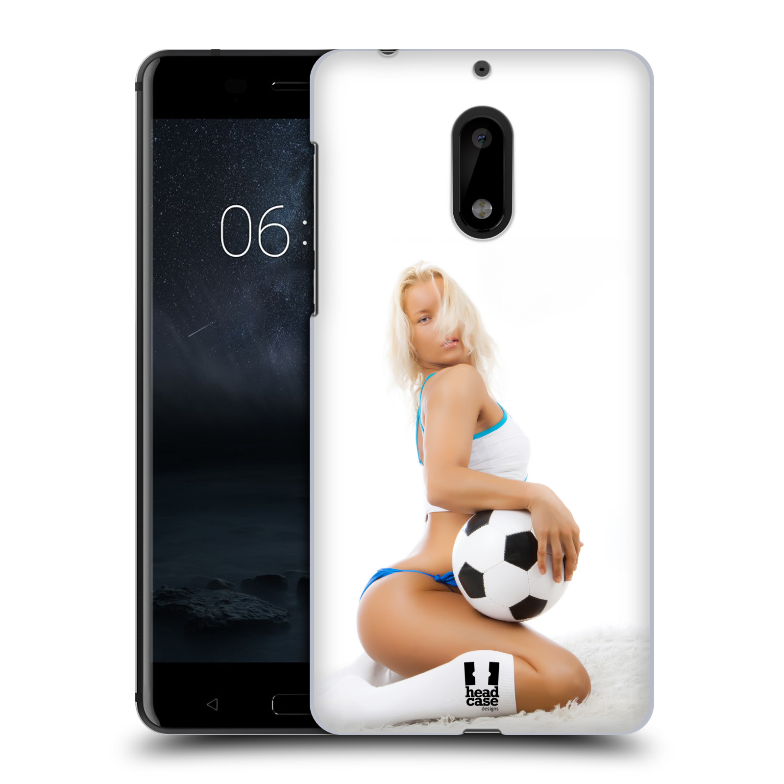 HEAD CASE plastový obal na mobil Nokia 6 vzor Fotbalové modelky BLONDÝNKA