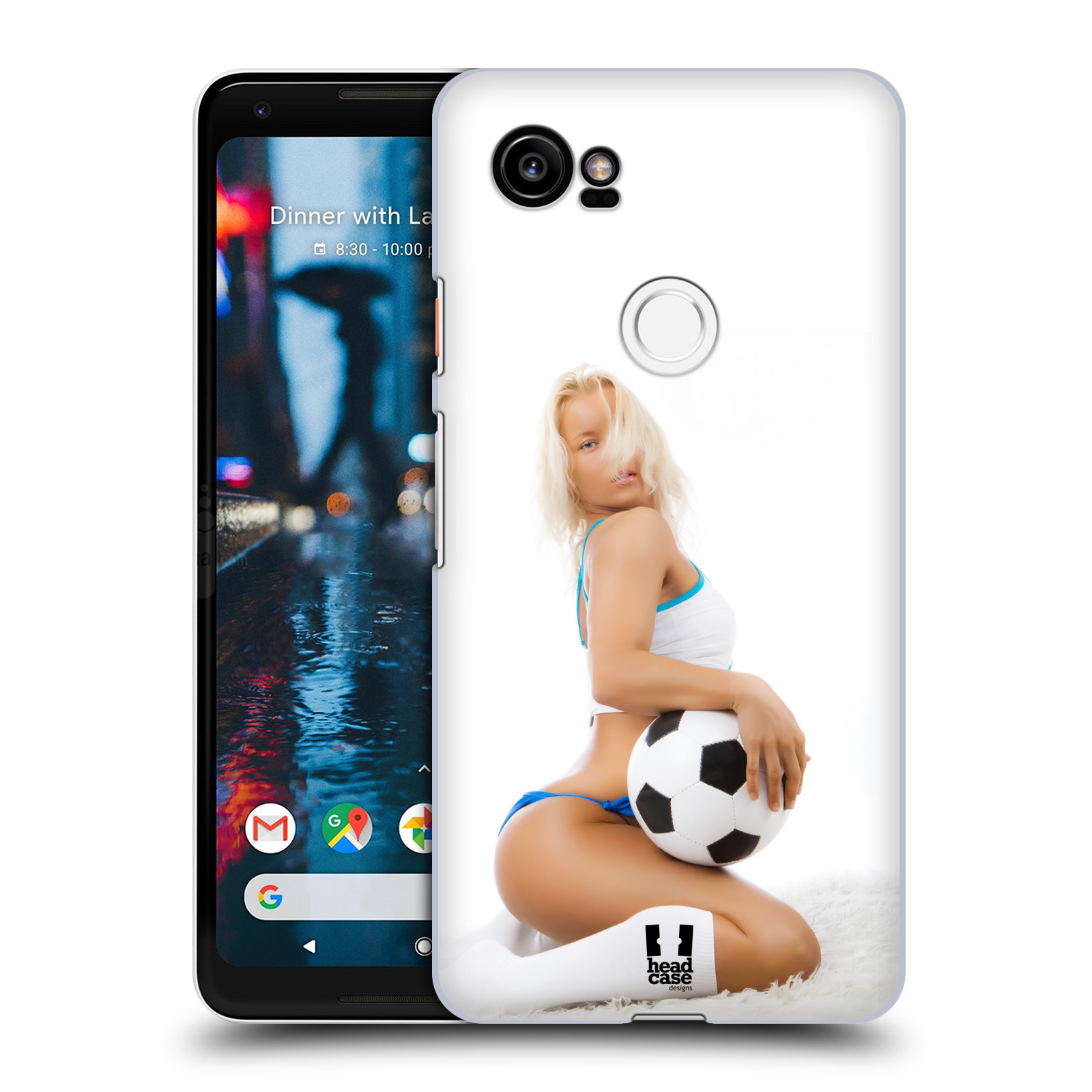 HEAD CASE plastový obal na mobil Google Pixel 2 XL vzor Fotbalové modelky BLONDÝNKA