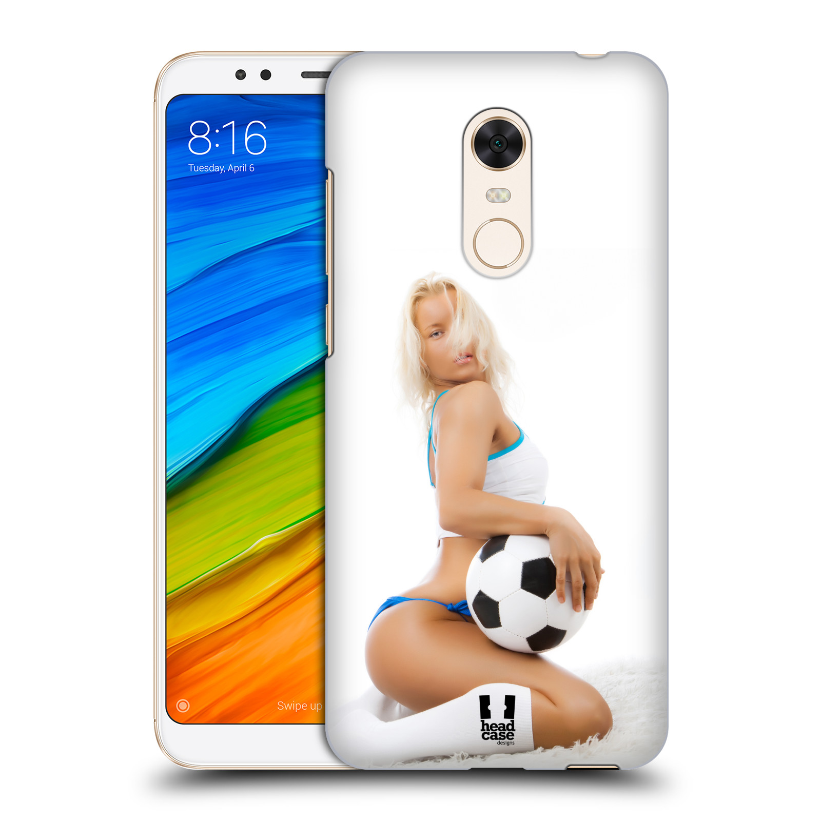 HEAD CASE plastový obal na mobil Xiaomi Redmi 5 PLUS vzor Fotbalové modelky BLONDÝNKA
