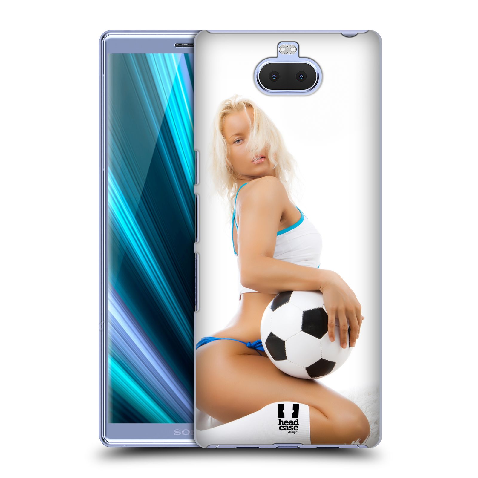 Pouzdro na mobil Sony Xperia 10 - Head Case - vzor Fotbalové modelky BLONDÝNKA