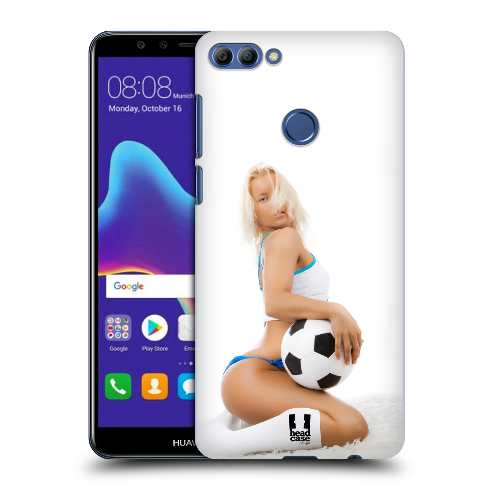 HEAD CASE plastový obal na mobil Huawei Y9 2018 vzor Fotbalové modelky BLONDÝNKA