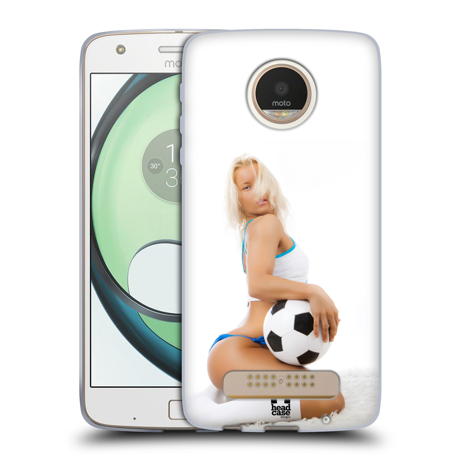 HEAD CASE silikonový obal na mobil Lenovo Moto Z Play vzor Fotbalové modelky BLONDÝNKA