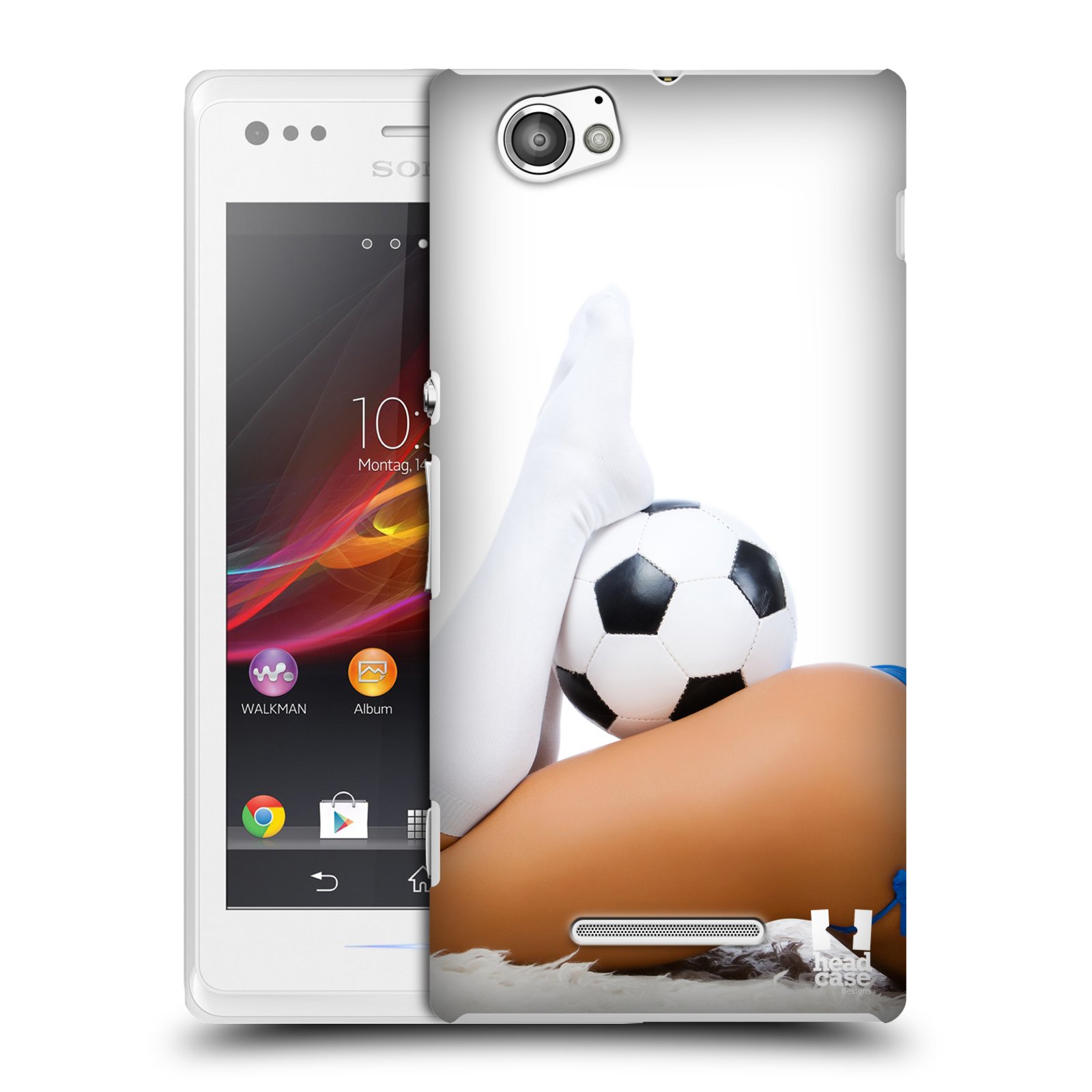 HEAD CASE plastový obal na mobil Sony Xperia M vzor Fotbalové modelky PODKOLENKY