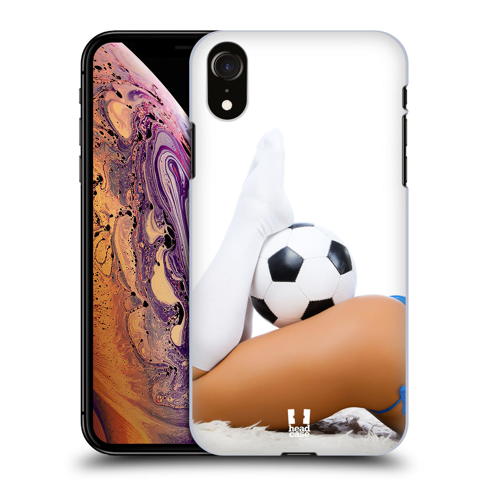 HEAD CASE plastový obal na mobil Apple Iphone XR vzor Fotbalové modelky PODKOLENKY
