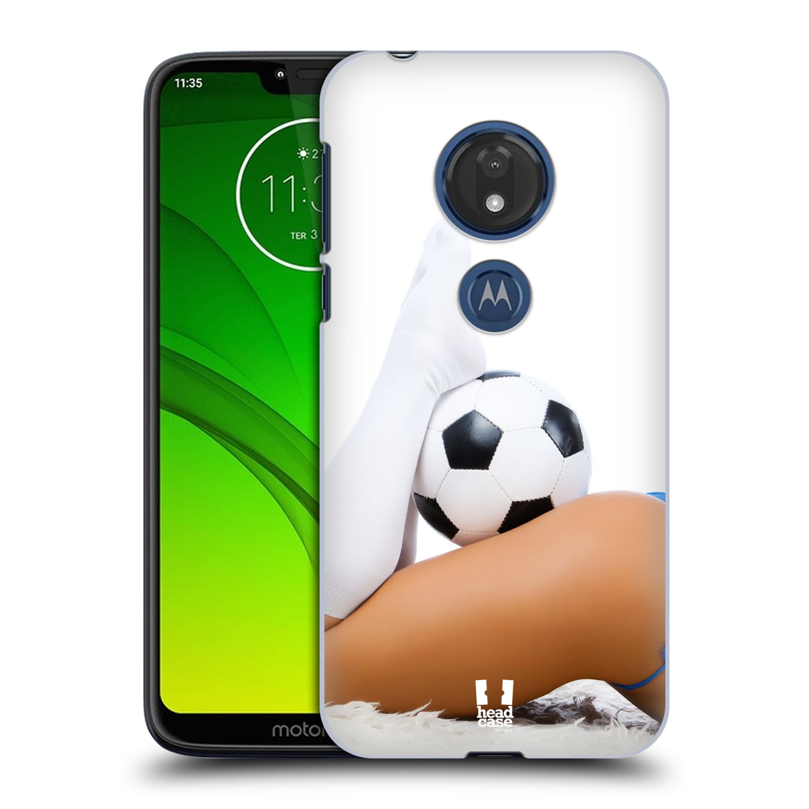 Pouzdro na mobil Motorola Moto G7 Play vzor Fotbalové modelky PODKOLENKY