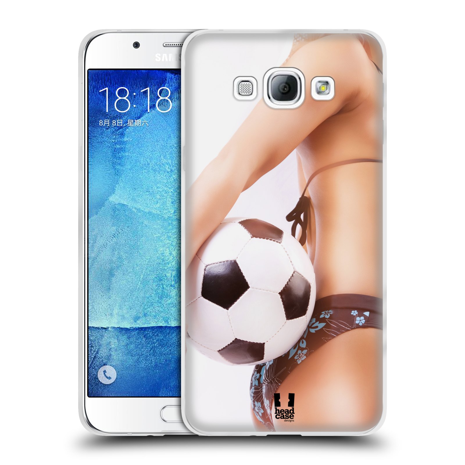 HEAD CASE silikonový obal na mobil Samsung Galaxy A8 vzor Fotbalové modelky KOPACÍ MÍČ