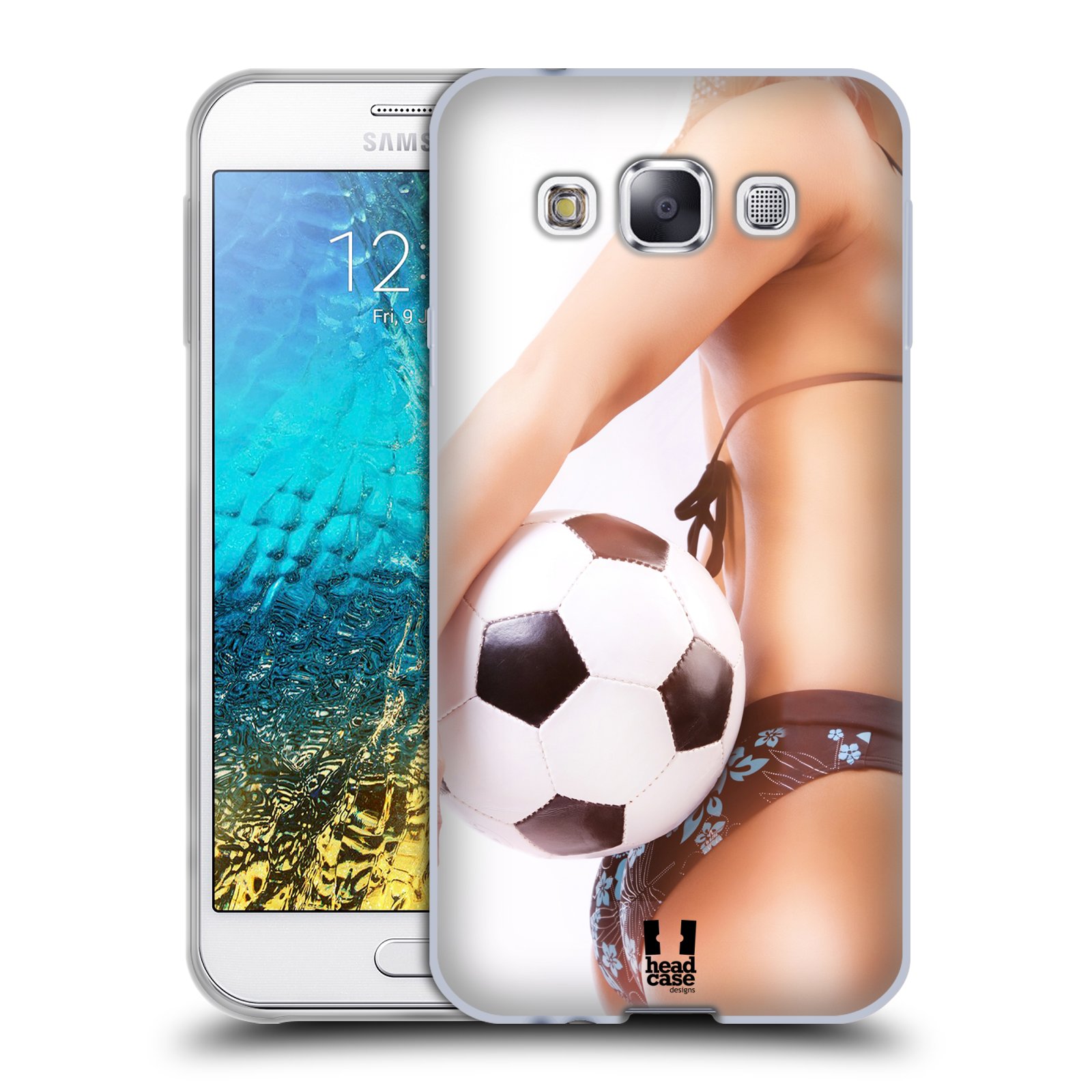 HEAD CASE silikonový obal na mobil Samsung Galaxy E5 vzor Fotbalové modelky KOPACÍ MÍČ