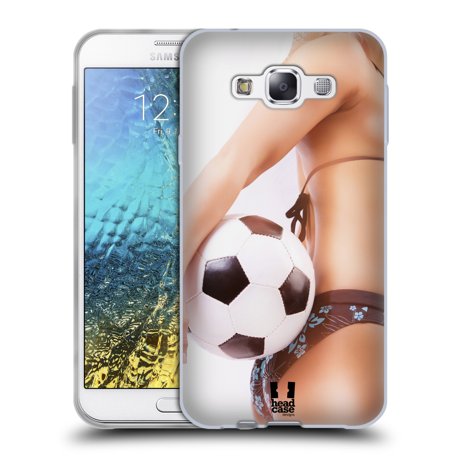 HEAD CASE silikonový obal na mobil Samsung Galaxy E7 vzor Fotbalové modelky KOPACÍ MÍČ