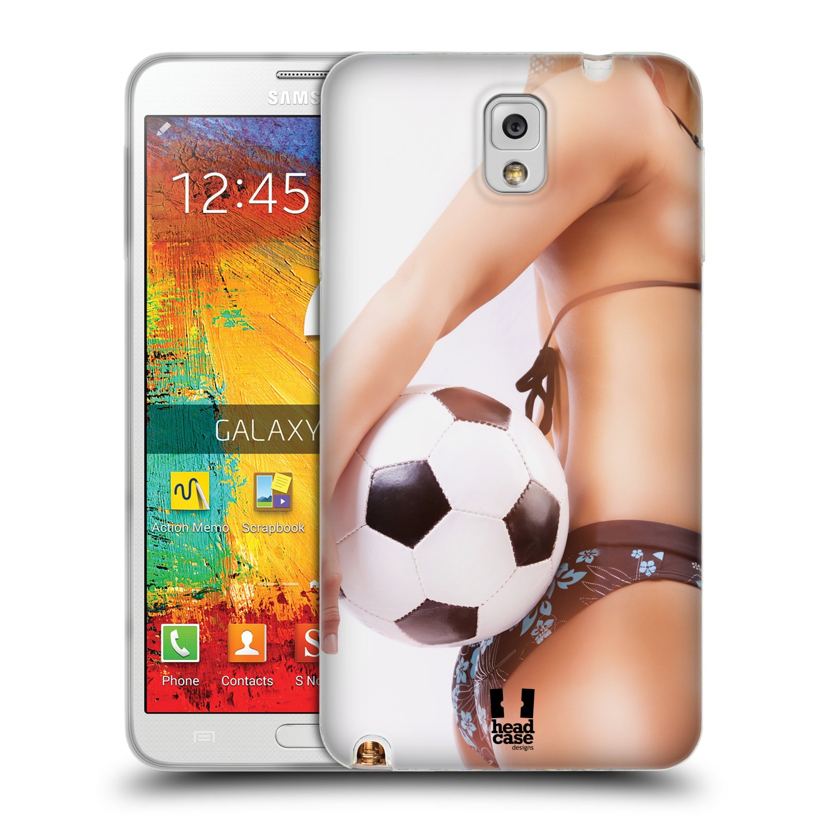 HEAD CASE silikonový obal na mobil Samsung Galaxy Note 3 (N9005) vzor Fotbalové modelky KOPACÍ MÍČ