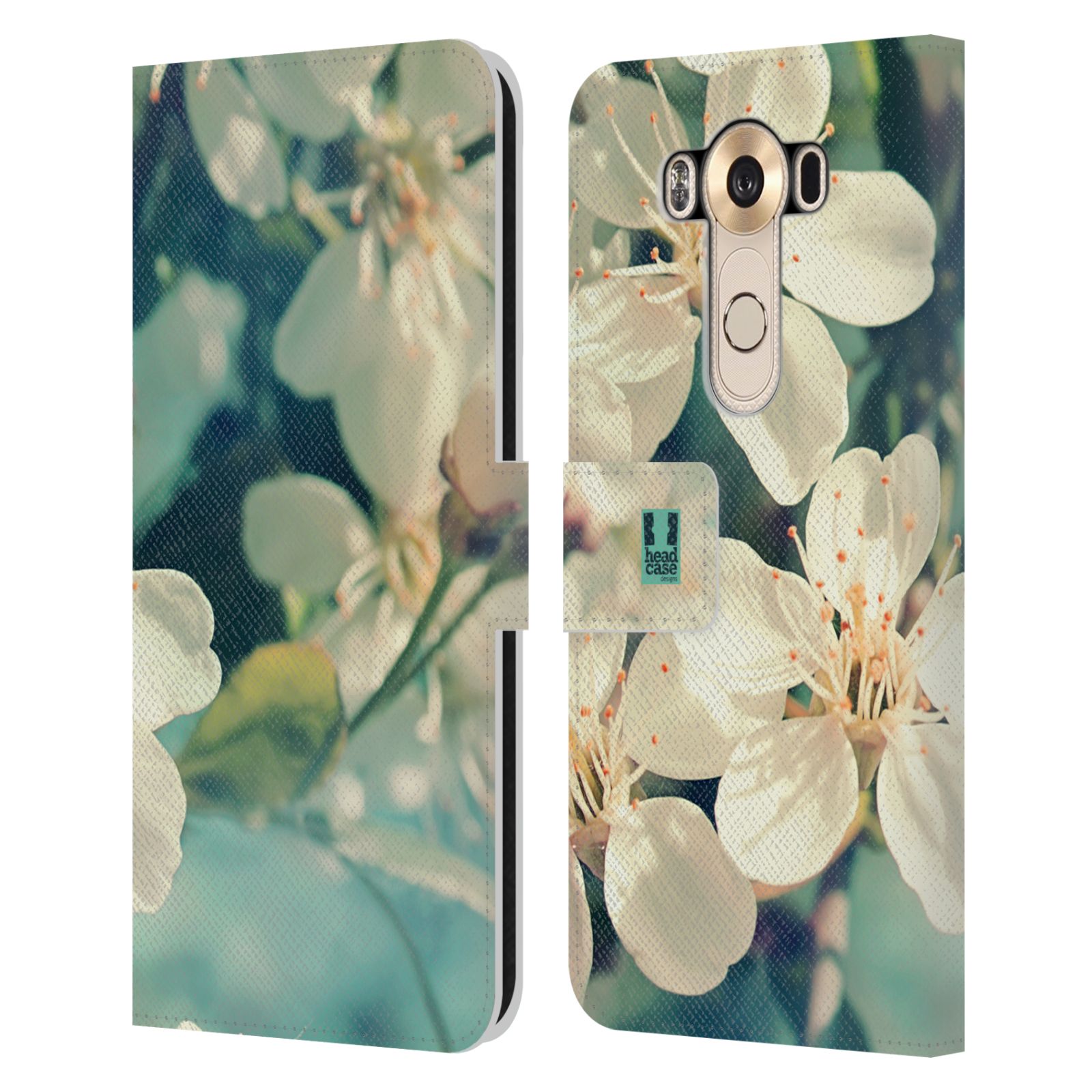 HEAD CASE Flipové pouzdro pro mobil LG V10 květy foto rozkvetlá třešeň