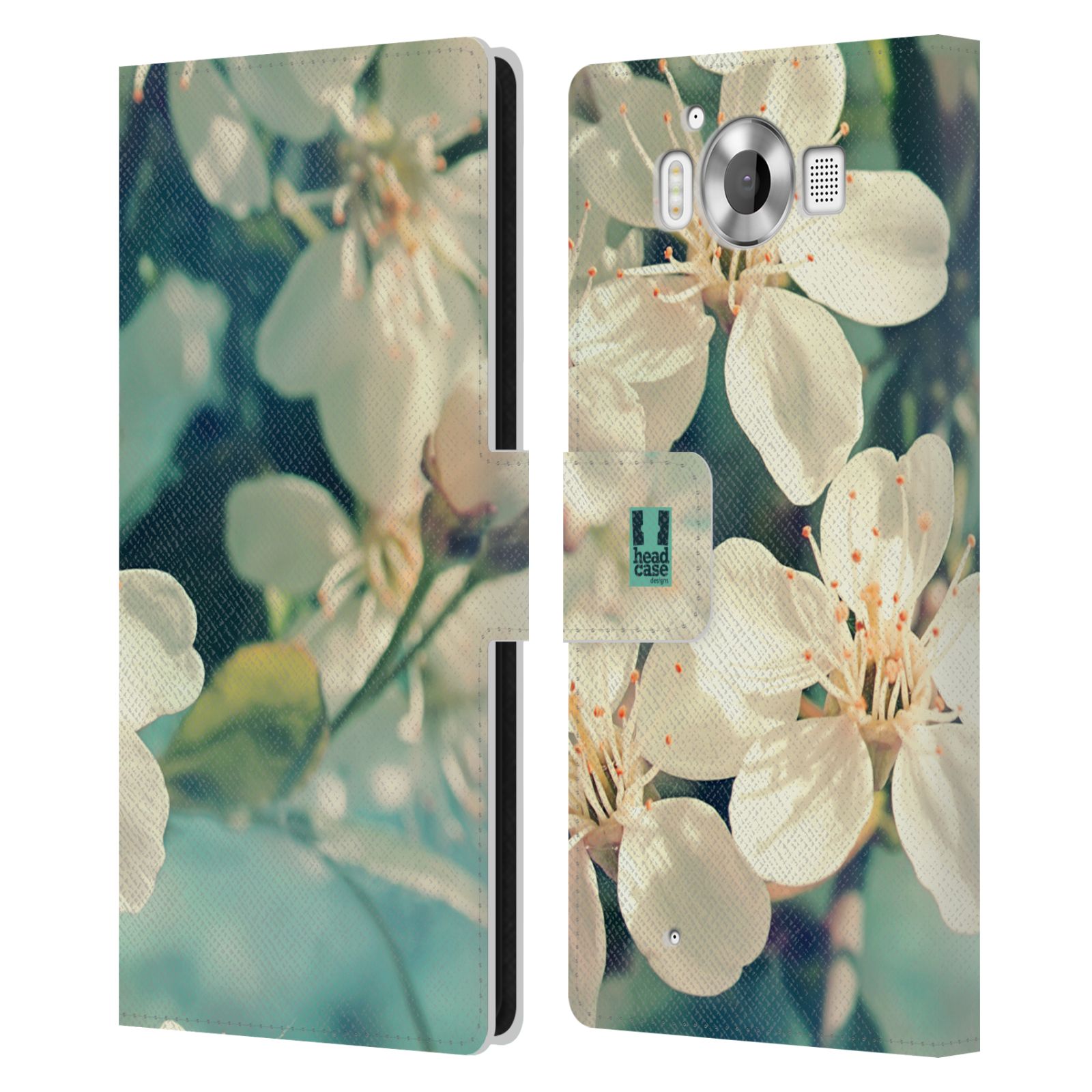 HEAD CASE Flipové pouzdro pro mobil Microsoft Lumia 950 / LUMIA 950 DUAL SIM květy foto rozkvetlá třešeň