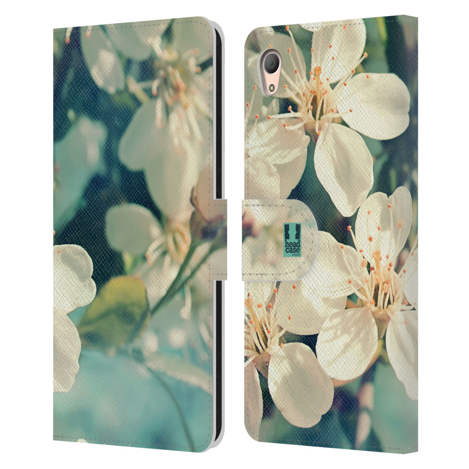 HEAD CASE Flipové pouzdro pro mobil SONY XPERIA Z3+ (PLUS) květy foto rozkvetlá třešeň