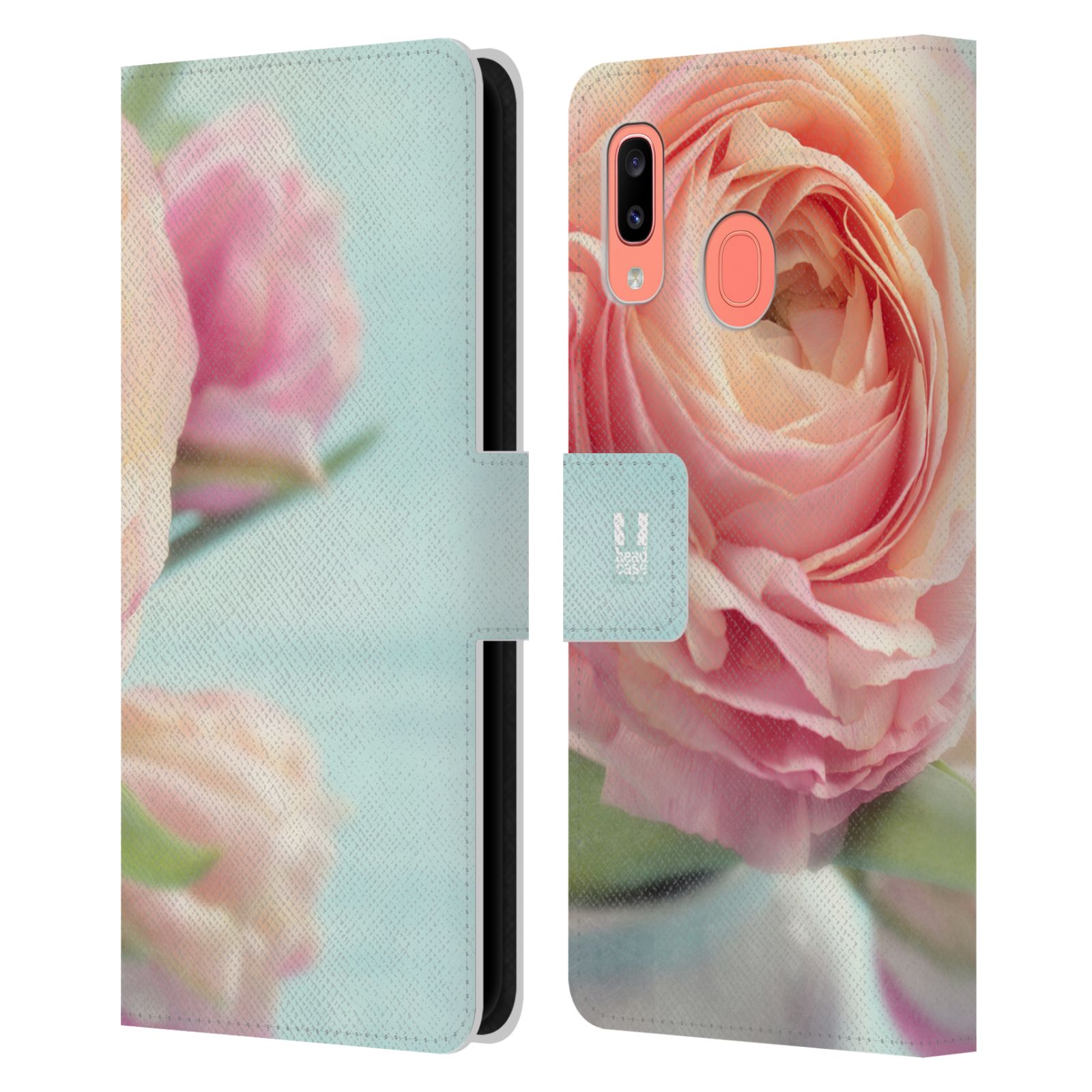 Pouzdro na mobil Samsung Galaxy A20 květy foto růže růžová