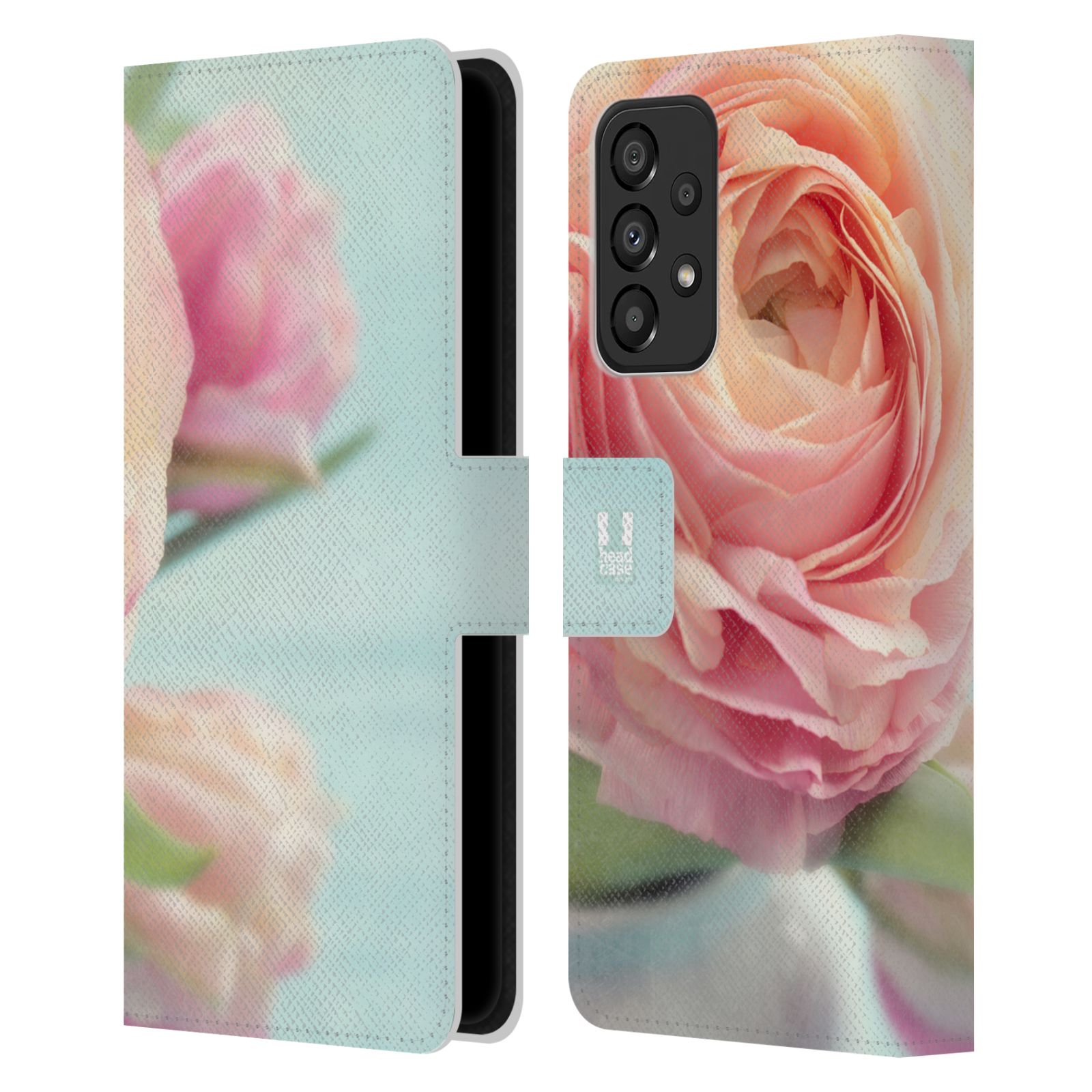 Pouzdro HEAD CASE na mobil Samsung Galaxy A33 5G květy foto růže růžová