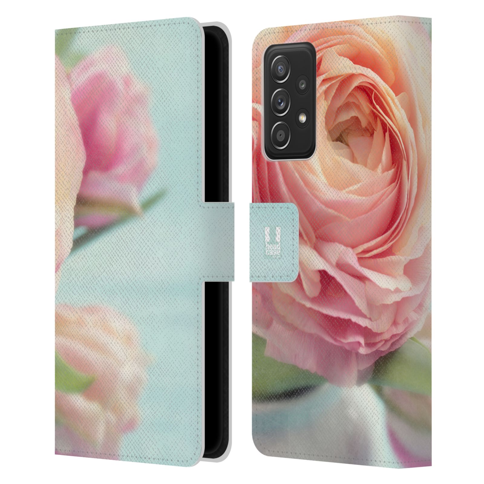 Pouzdro HEAD CASE na mobil Samsung Galaxy A52 / A52 5G / A52s 5G květy foto růže růžová