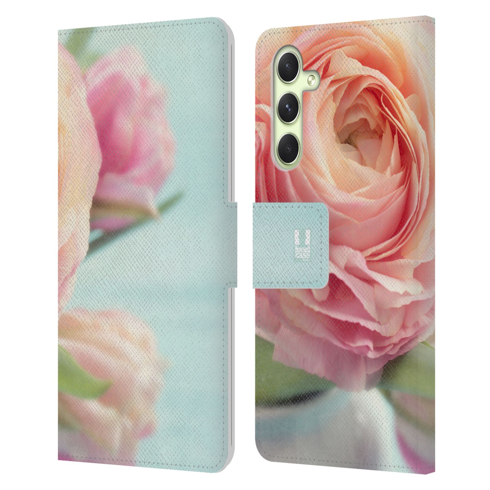 Pouzdro HEAD CASE na mobil Samsung Galaxy A54 5G květy foto růže růžová