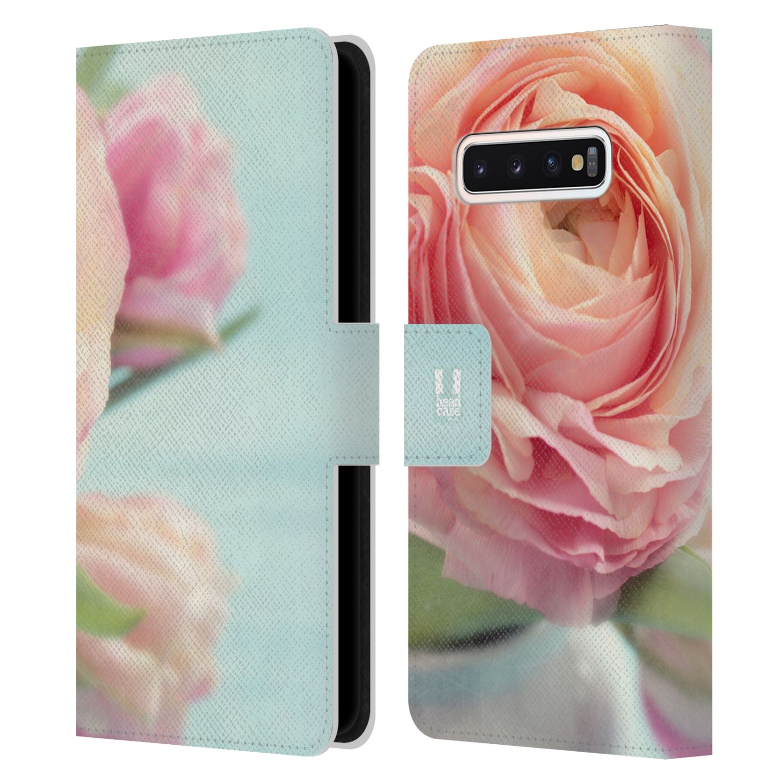 Pouzdro HEAD CASE na mobil Samsung Galaxy S10 květy foto růže růžová