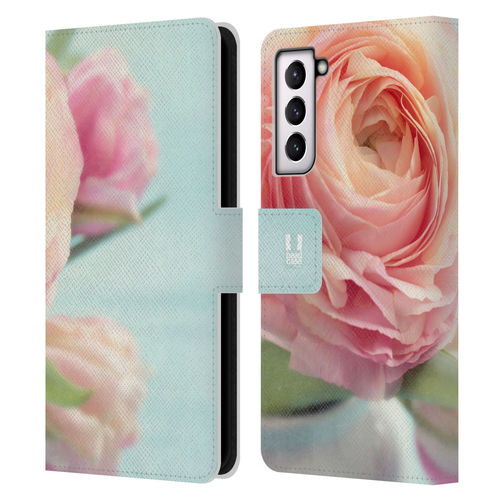 Pouzdro HEAD CASE na mobil Samsung Galaxy S21 / S21 5G květy foto růže růžová