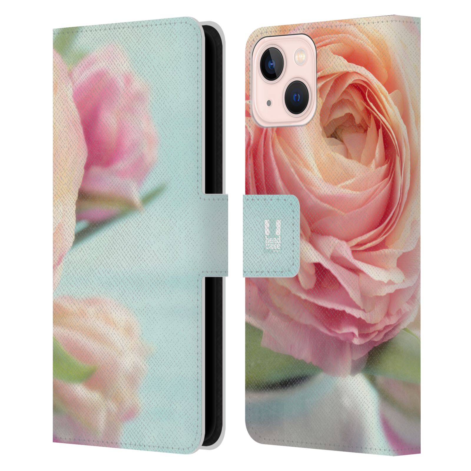 Pouzdro HEAD CASE na mobil Apple Iphone 13 květy foto růže růžová