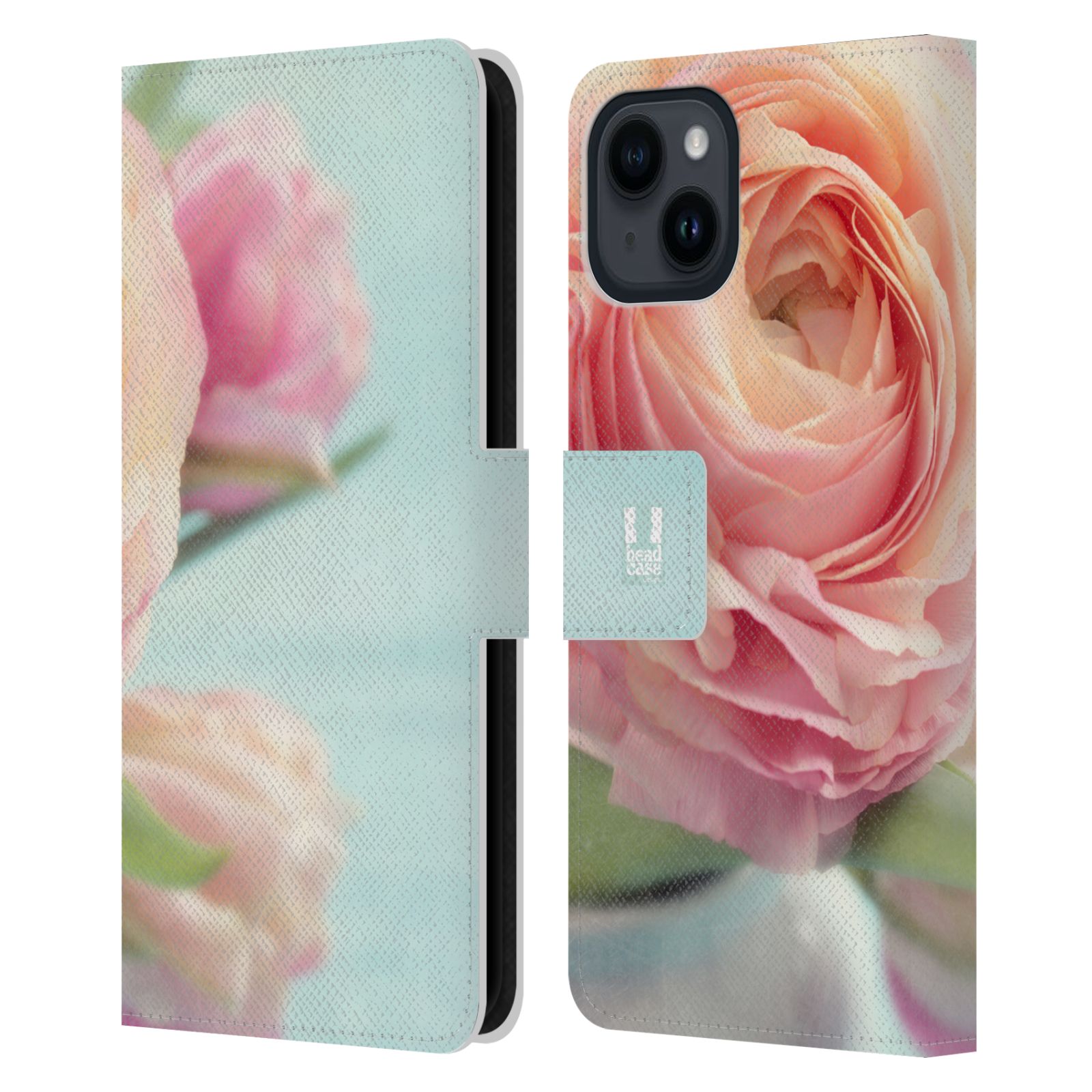 Pouzdro HEAD CASE na mobil Apple Iphone 15 květy foto růže růžová