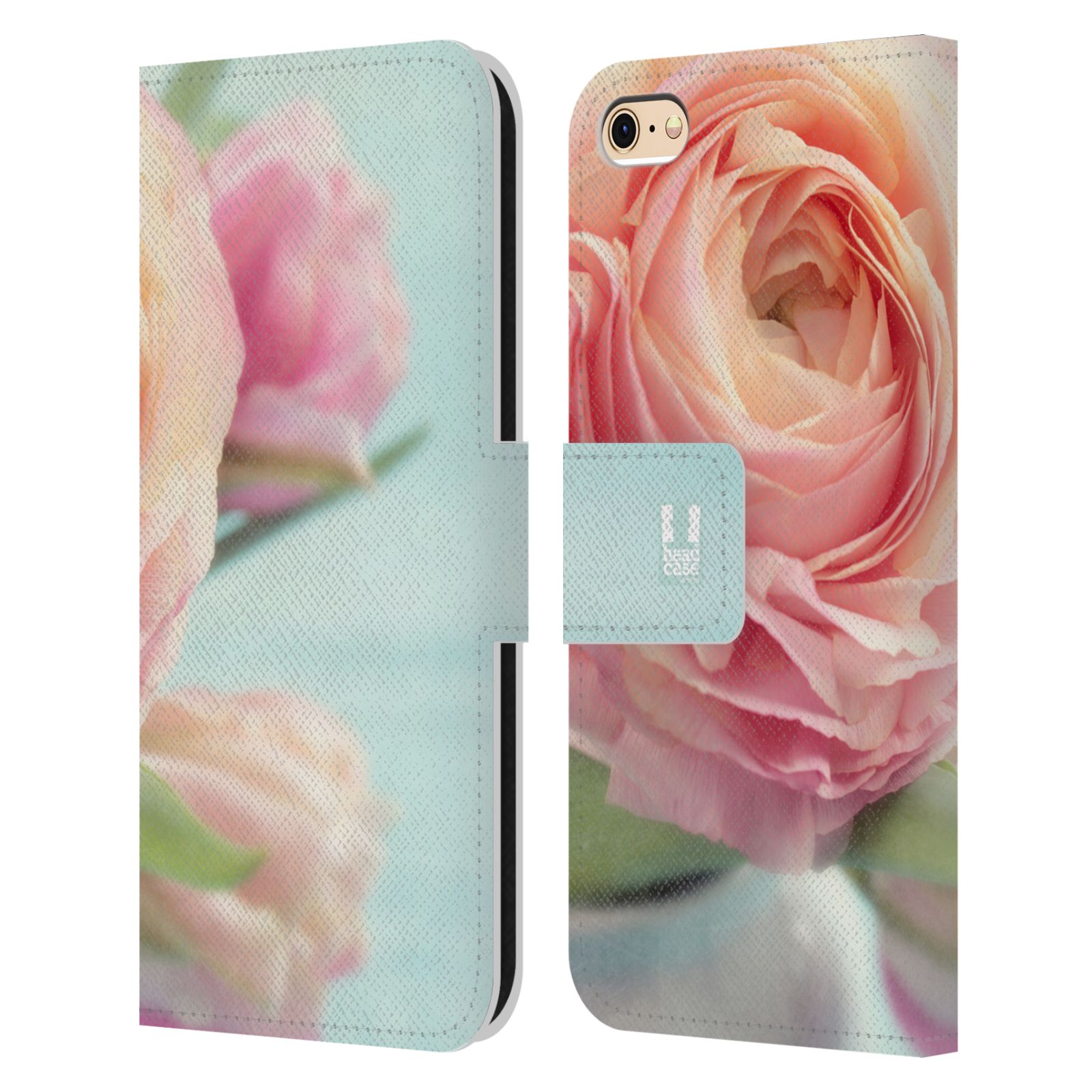 HEAD CASE Flipové pouzdro pro mobil Apple Iphone 6/6s květy foto růže růžová