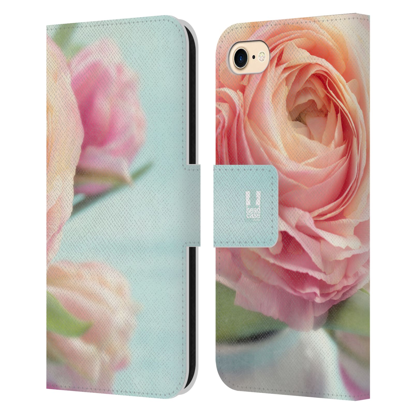 HEAD CASE Flipové pouzdro pro mobil Apple Iphone 7/8/SE 2020 květy foto růže růžová