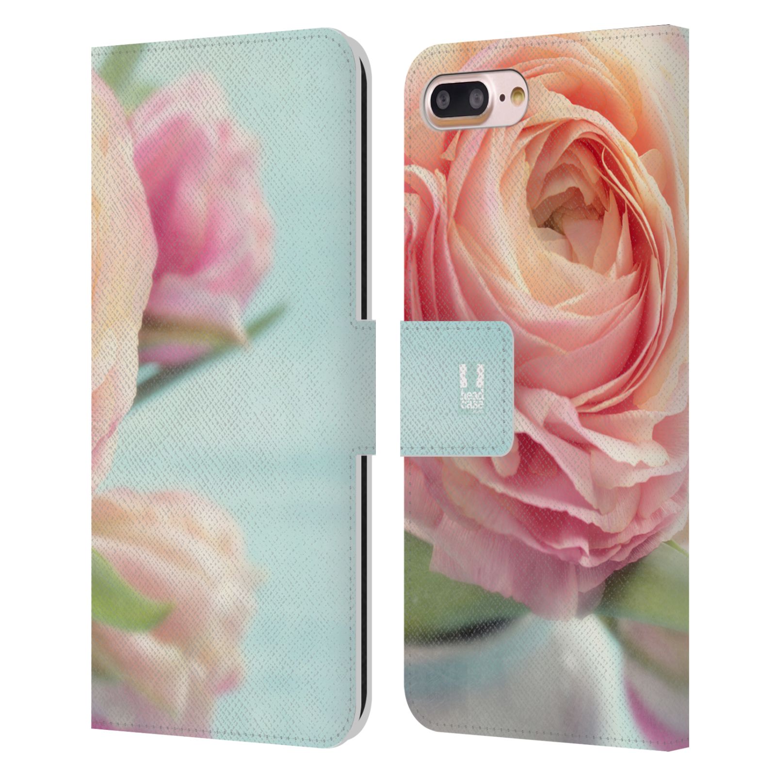 HEAD CASE Flipové pouzdro pro mobil Apple Iphone 7 PLUS / 8 PLUS květy foto růže růžová