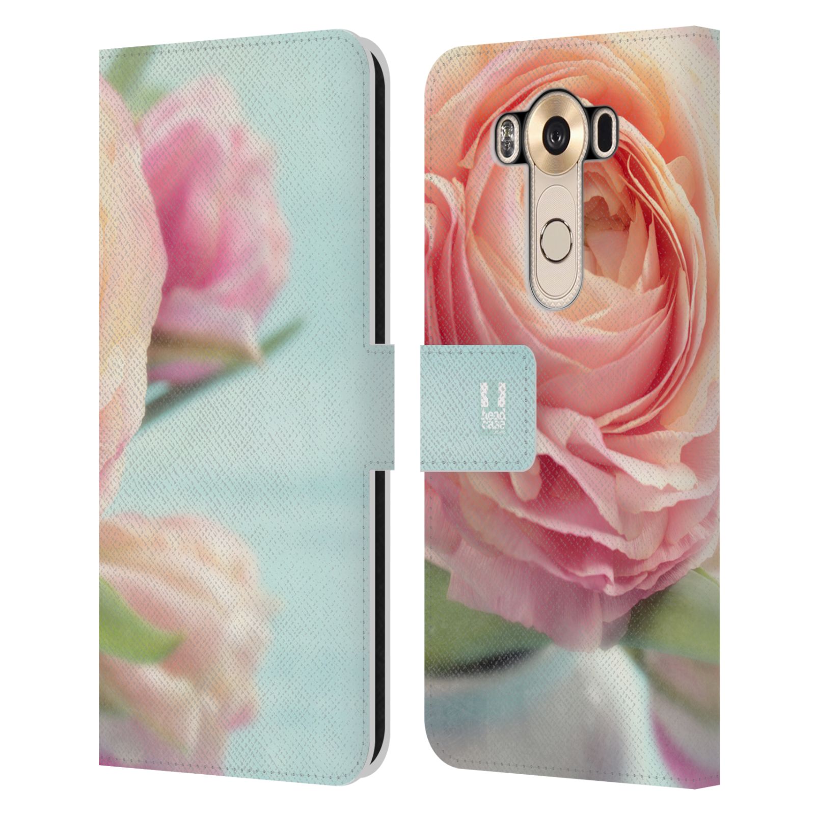 HEAD CASE Flipové pouzdro pro mobil LG V10 květy foto růže růžová