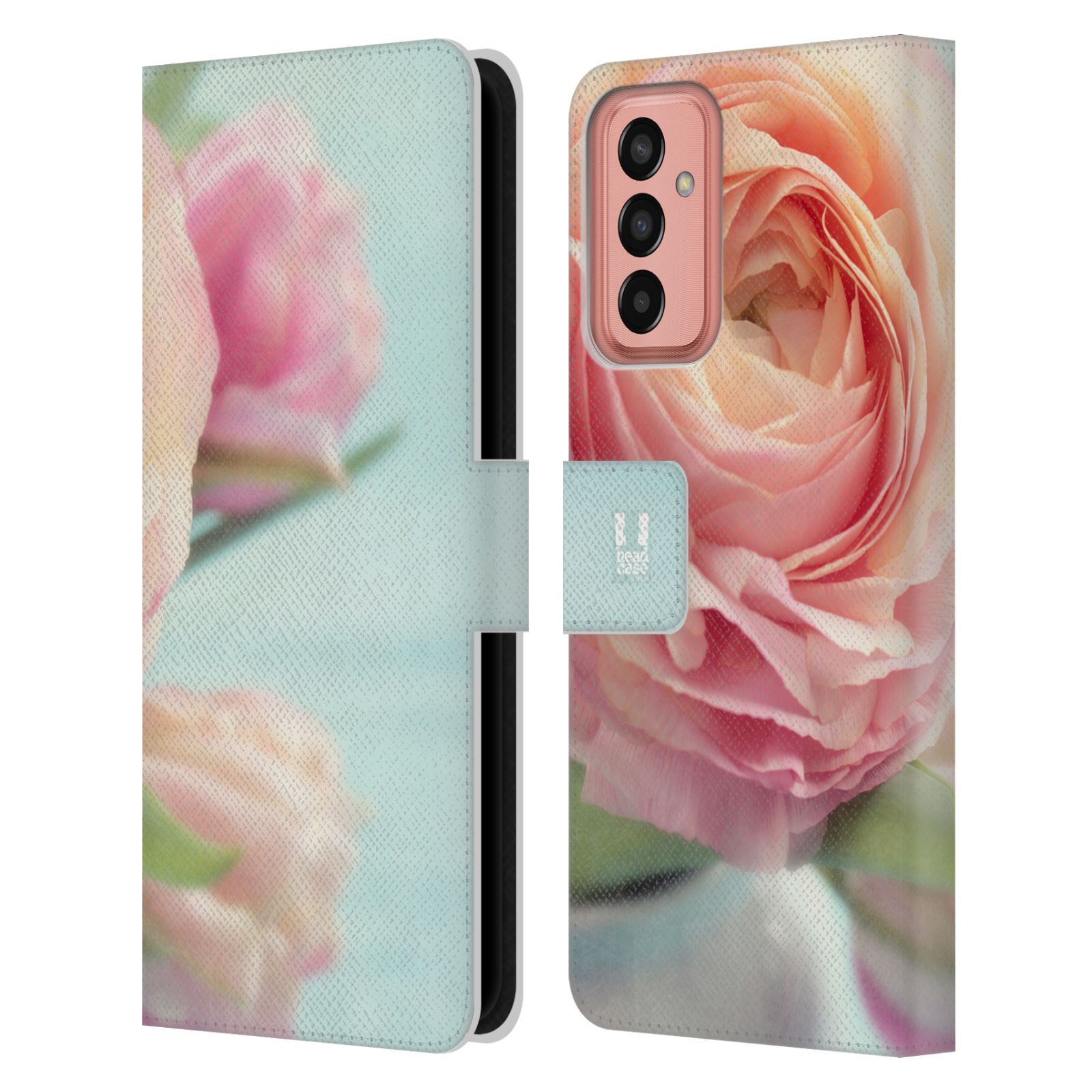 Pouzdro HEAD CASE na mobil Samsung Galaxy M13 květy foto růže růžová