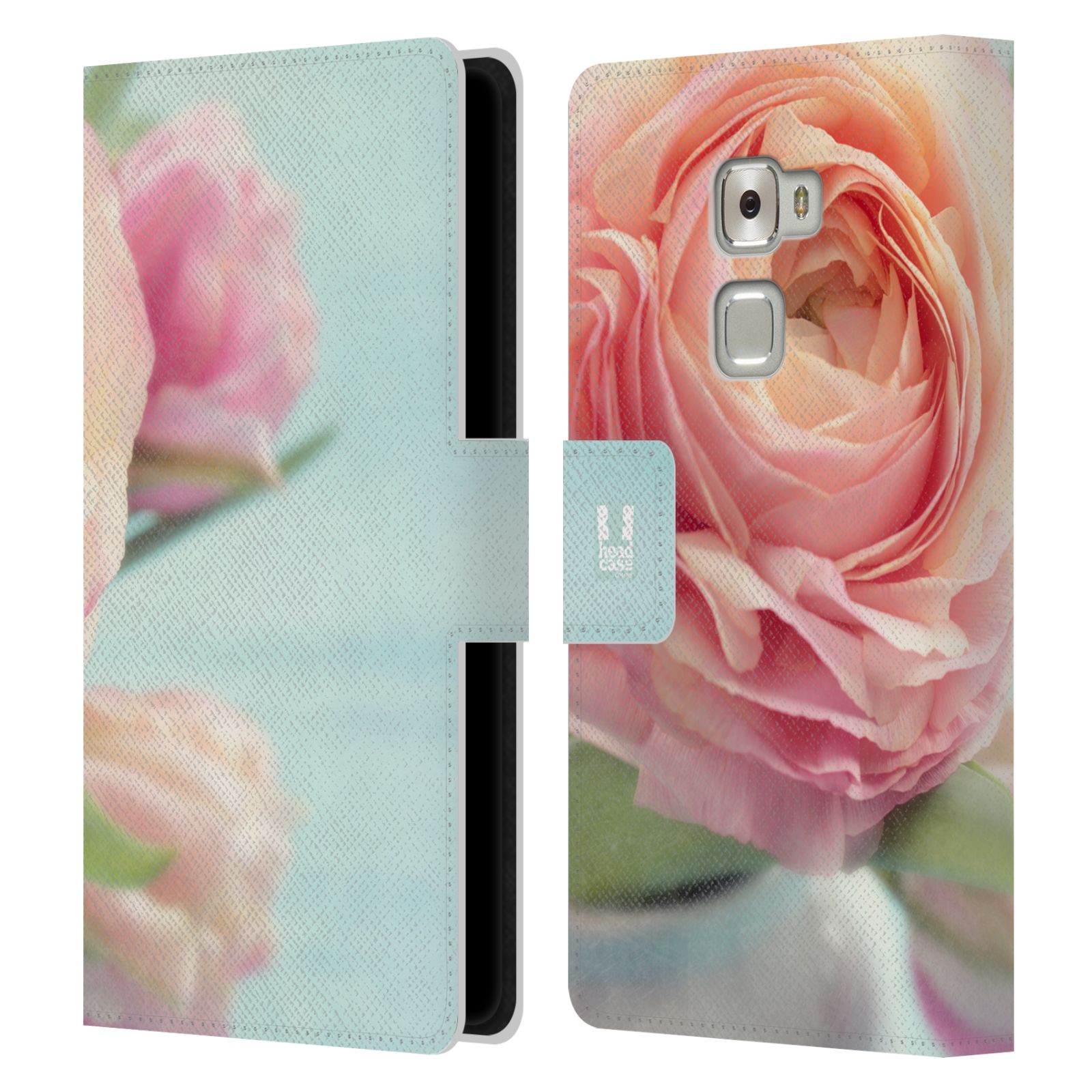 HEAD CASE Flipové pouzdro pro mobil Huawei MATE S květy foto růže růžová