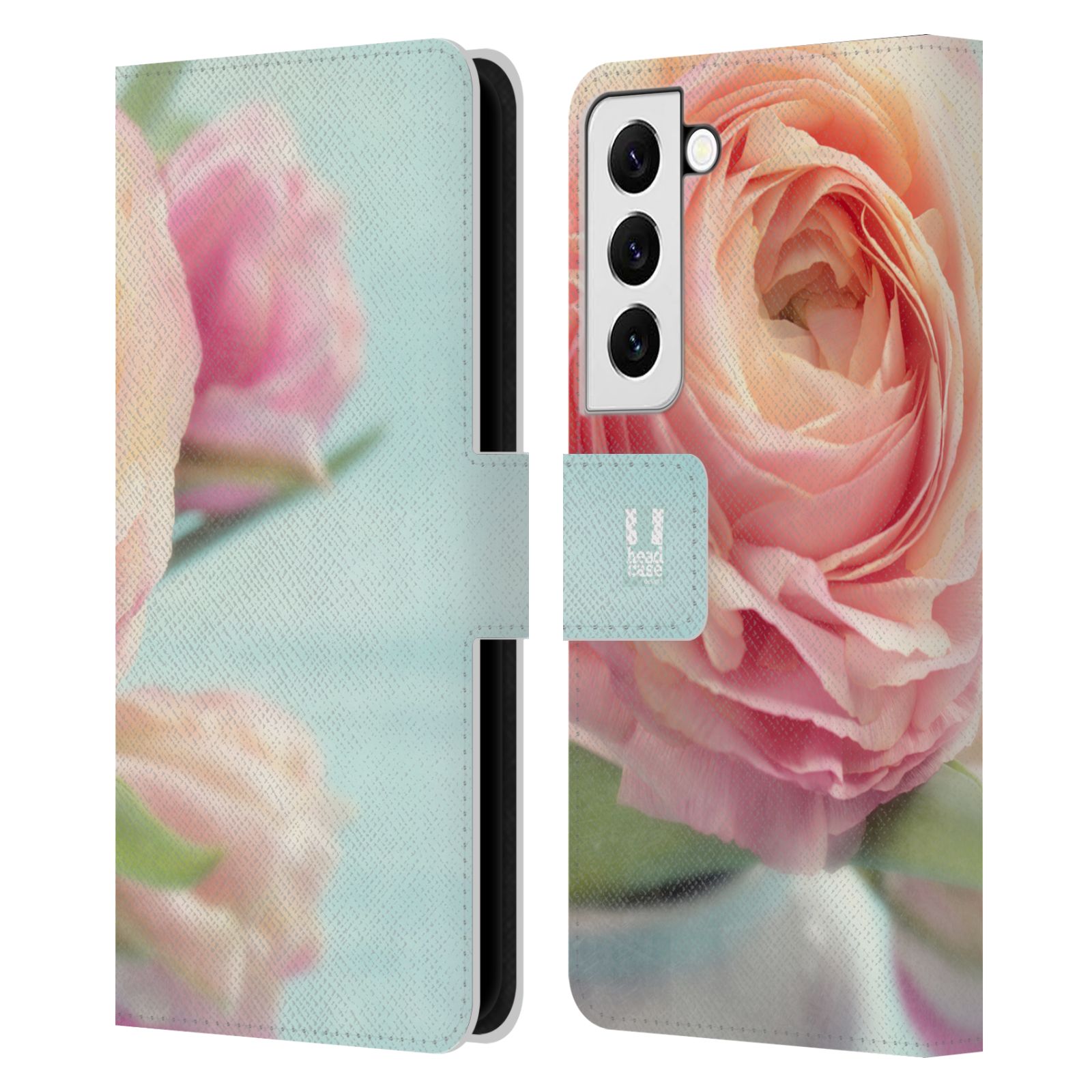 Pouzdro HEAD CASE na mobil Samsung Galaxy S22 / S22 5G květy foto růže růžová