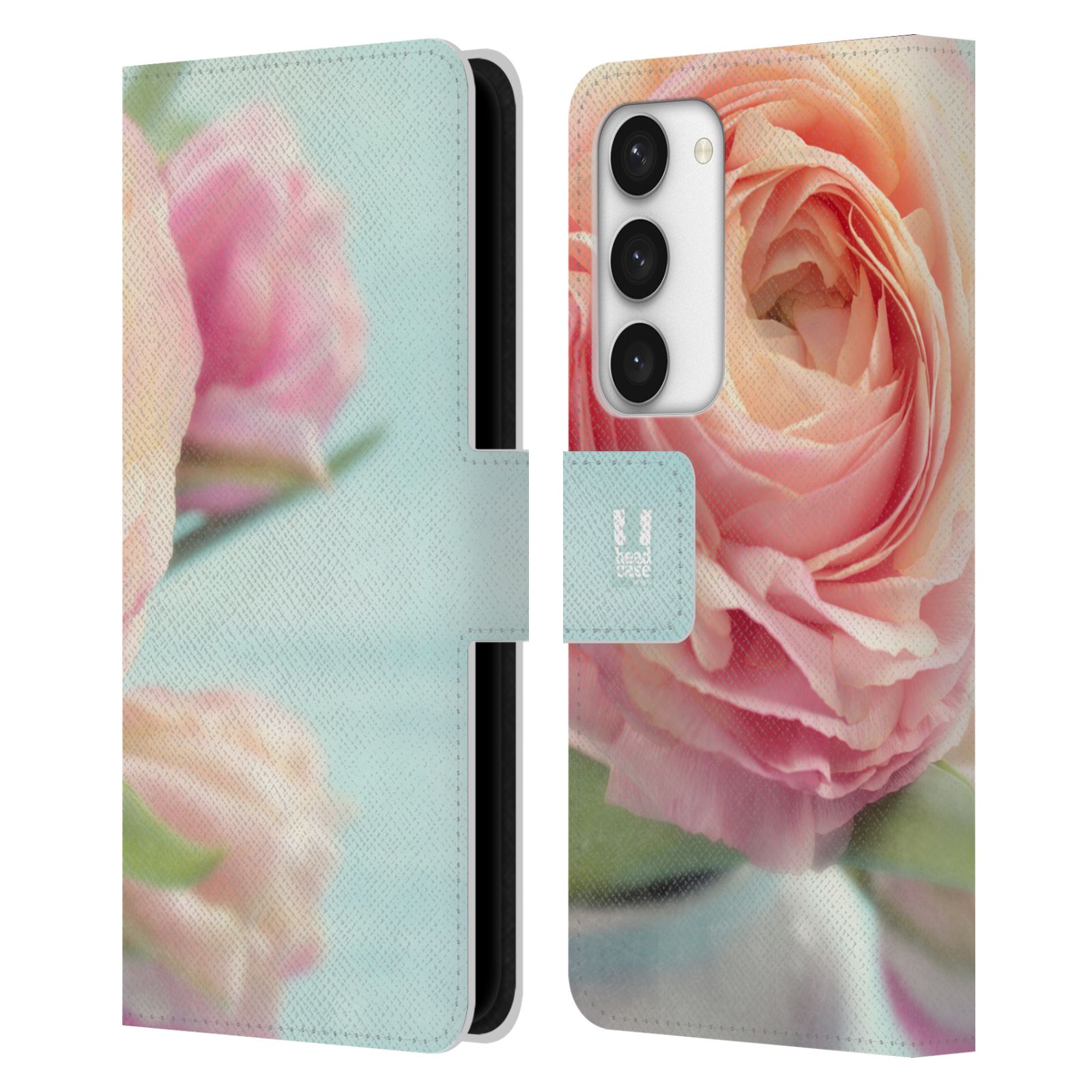 Pouzdro HEAD CASE na mobil Samsung Galaxy S23 5G květy foto růže růžová