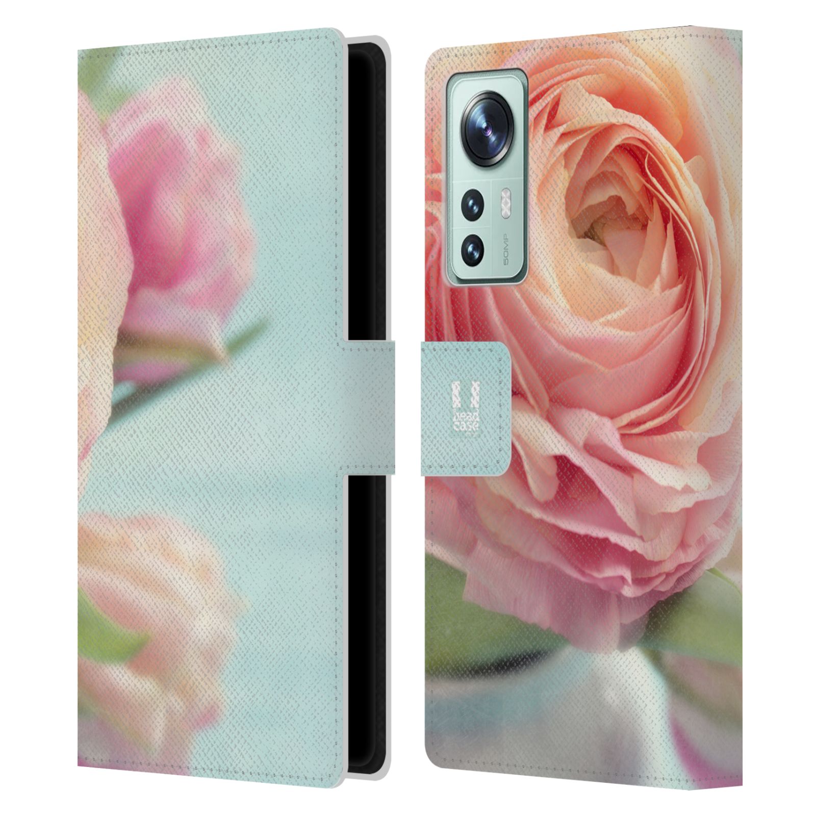 Pouzdro HEAD CASE na mobil Xiaomi 12 květy foto růže růžová