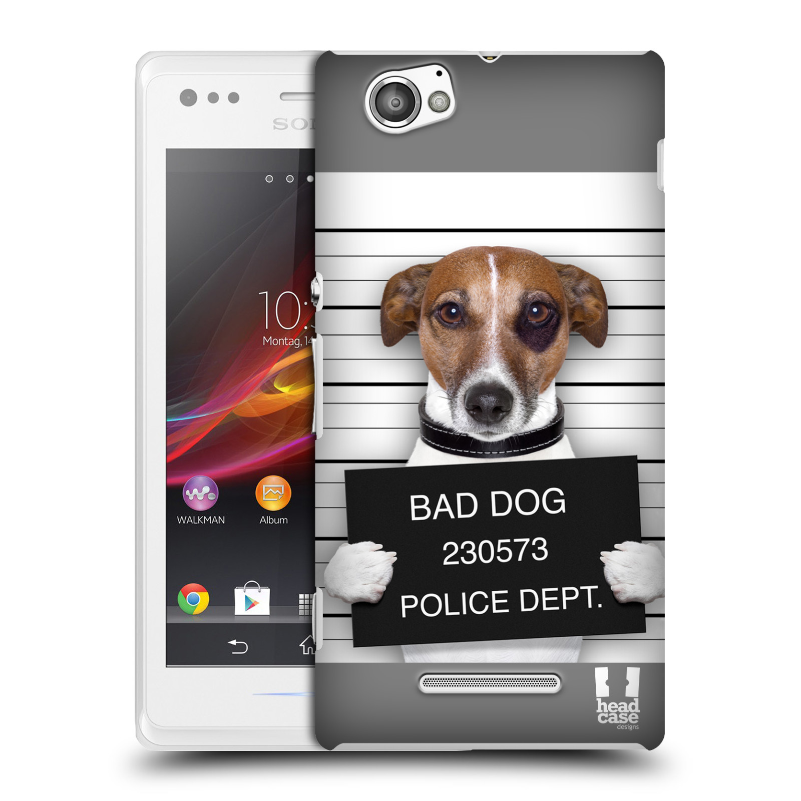 HEAD CASE plastový obal na mobil Sony Xperia M vzor Legrační zvířátka pejsek na policii