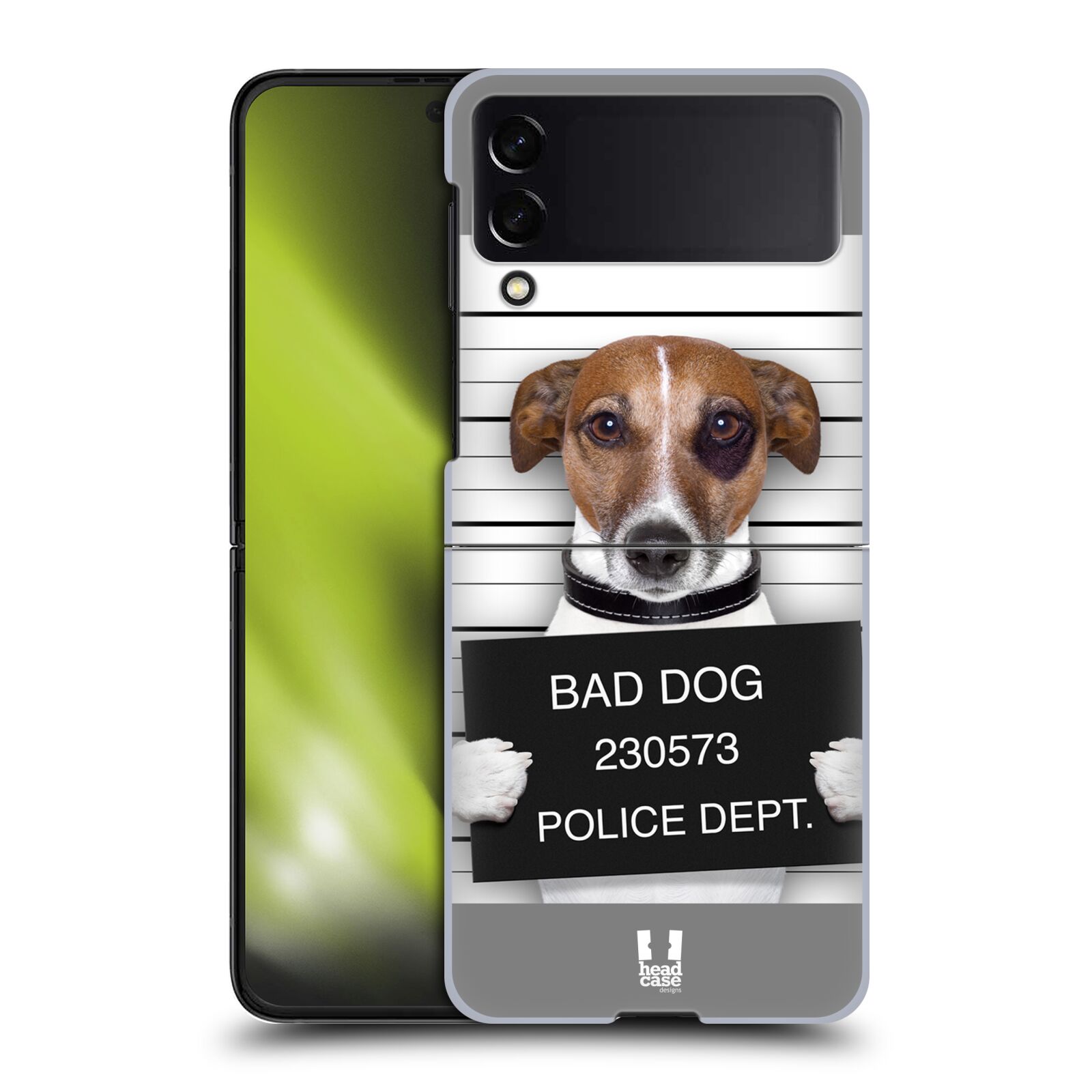 Plastový obal HEAD CASE na mobil Samsung Galaxy Z Flip 4 vzor Legrační zvířátka pejsek na policii
