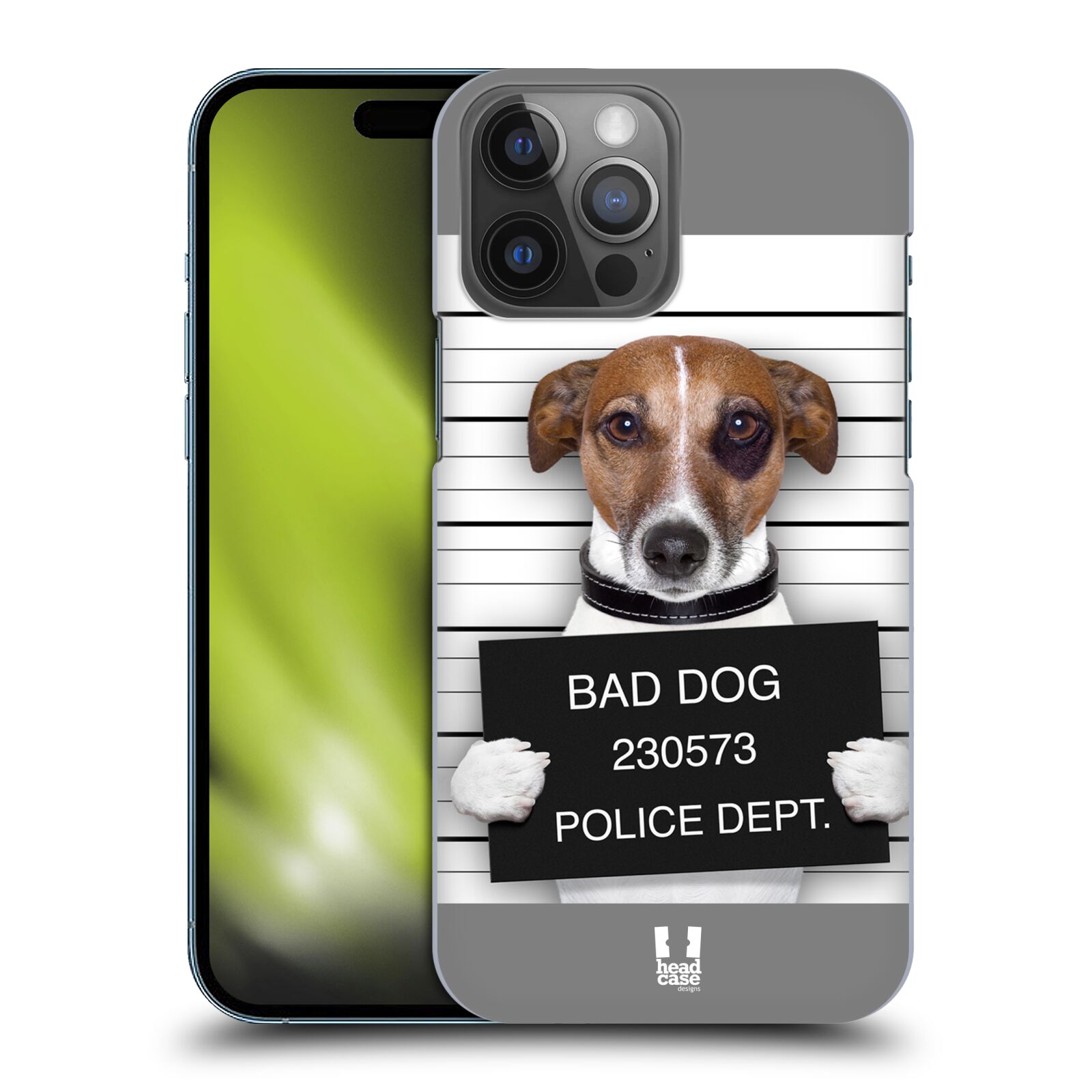 Plastový obal HEAD CASE na mobil Apple Iphone 14 PRO MAX vzor Legrační zvířátka pejsek na policii