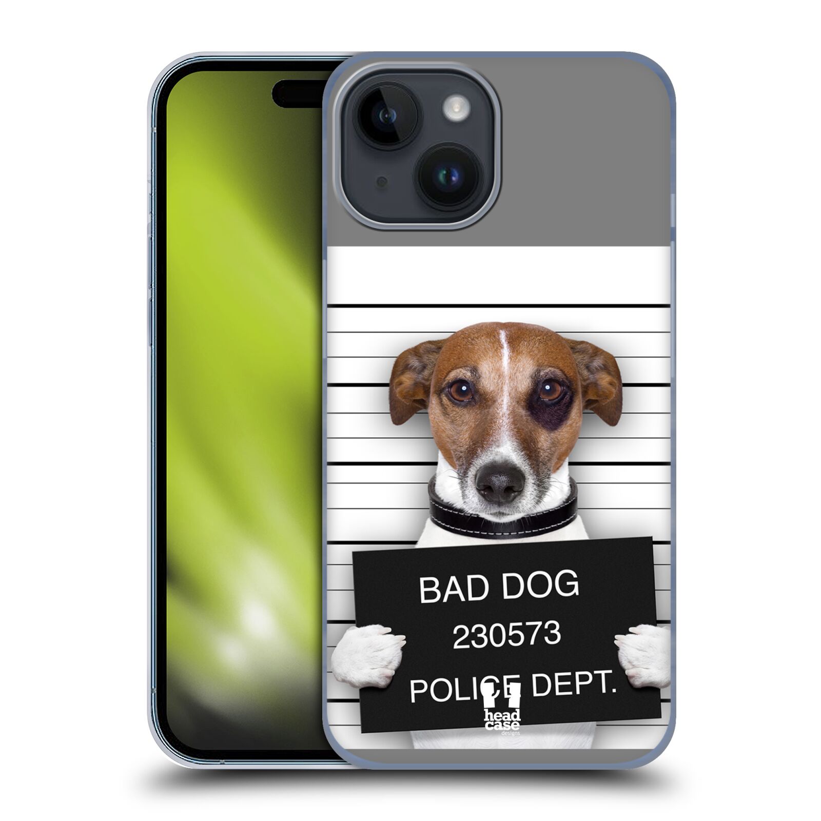 Plastový obal HEAD CASE na mobil Apple Iphone 15 vzor Legrační zvířátka pejsek na policii