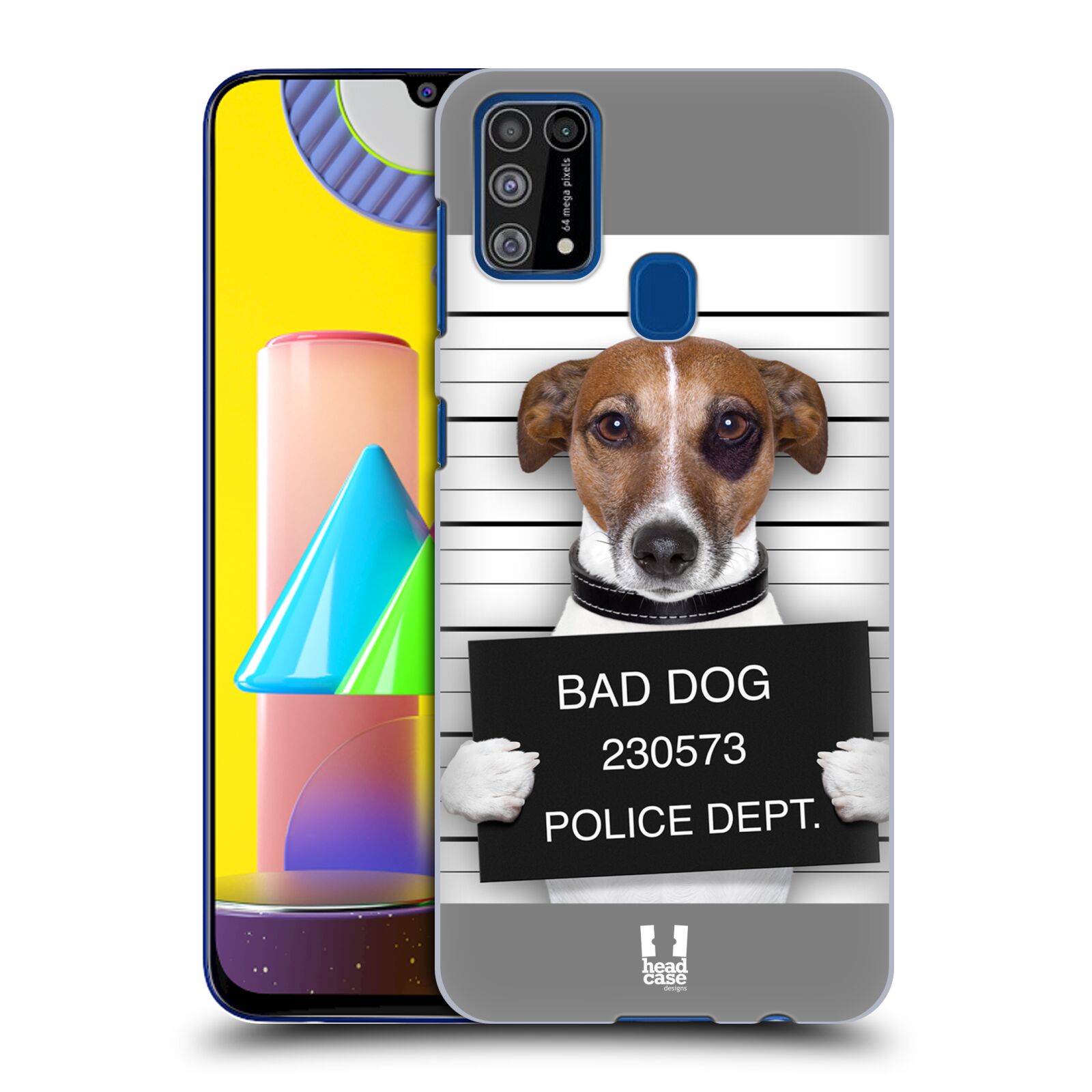 Plastový obal HEAD CASE na mobil Samsung Galaxy M31 vzor Legrační zvířátka pejsek na policii