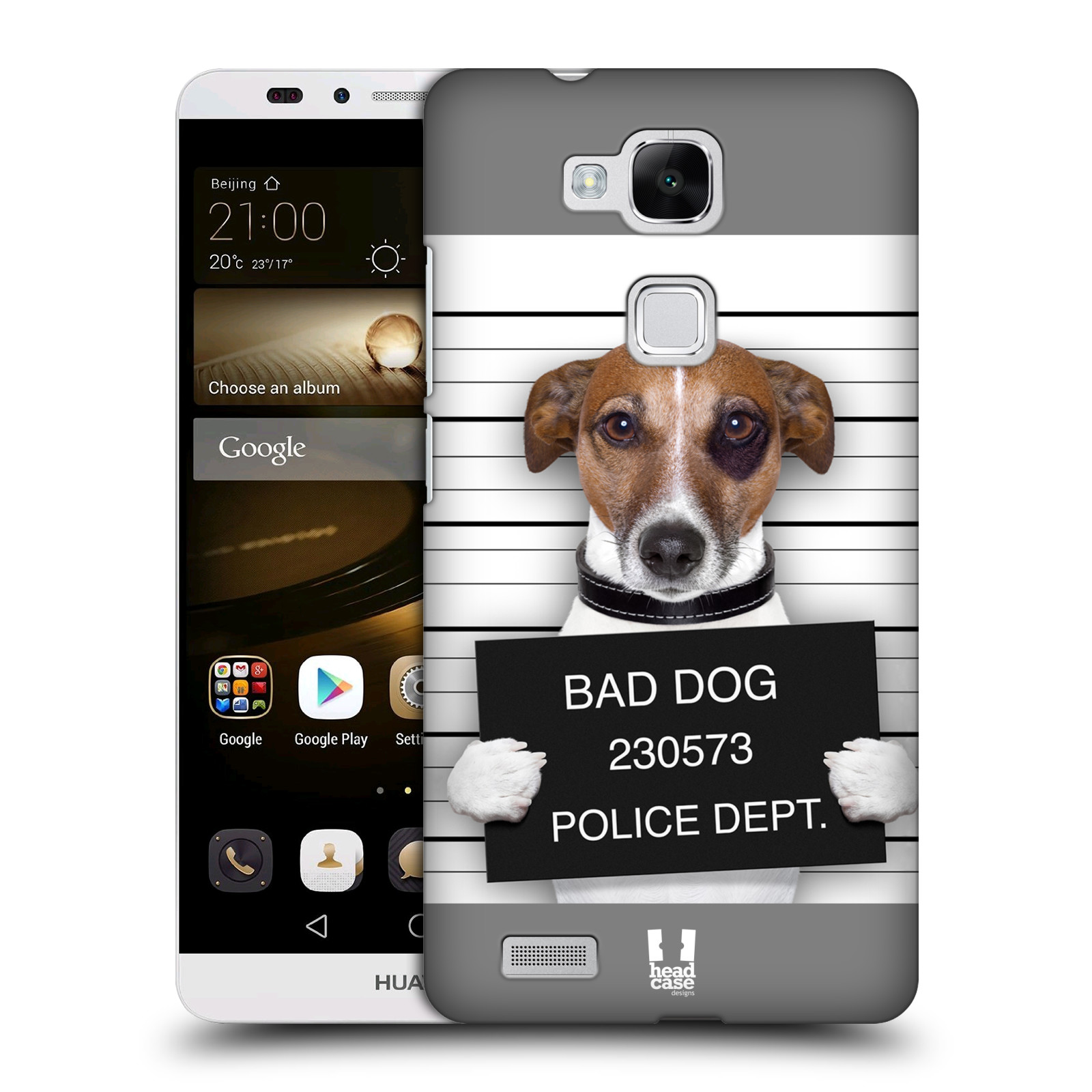 HEAD CASE plastový obal na mobil Huawei Mate 7 vzor Legrační zvířátka pejsek na policii