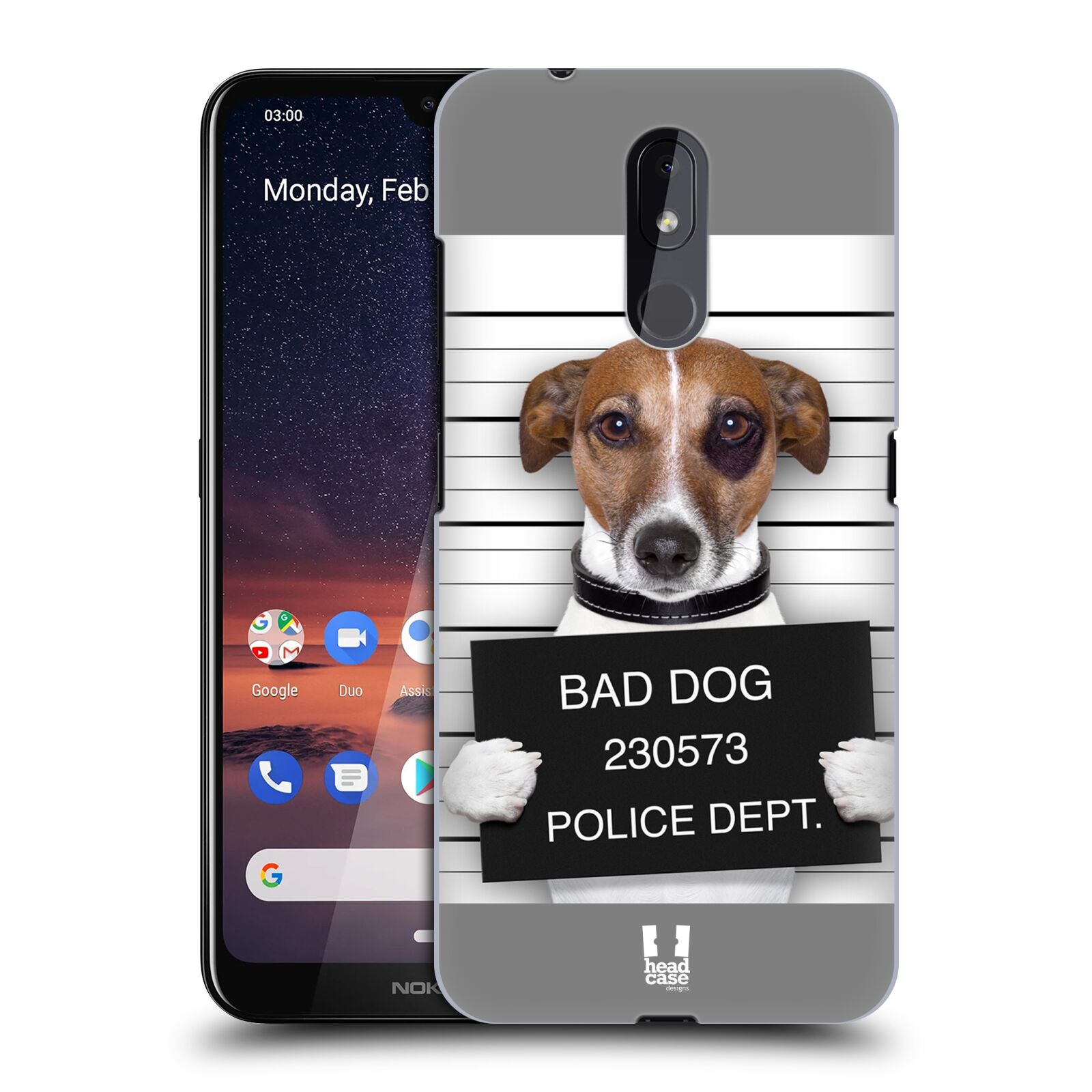 Pouzdro na mobil Nokia 3.2 - HEAD CASE - vzor Legrační zvířátka pejsek na policii