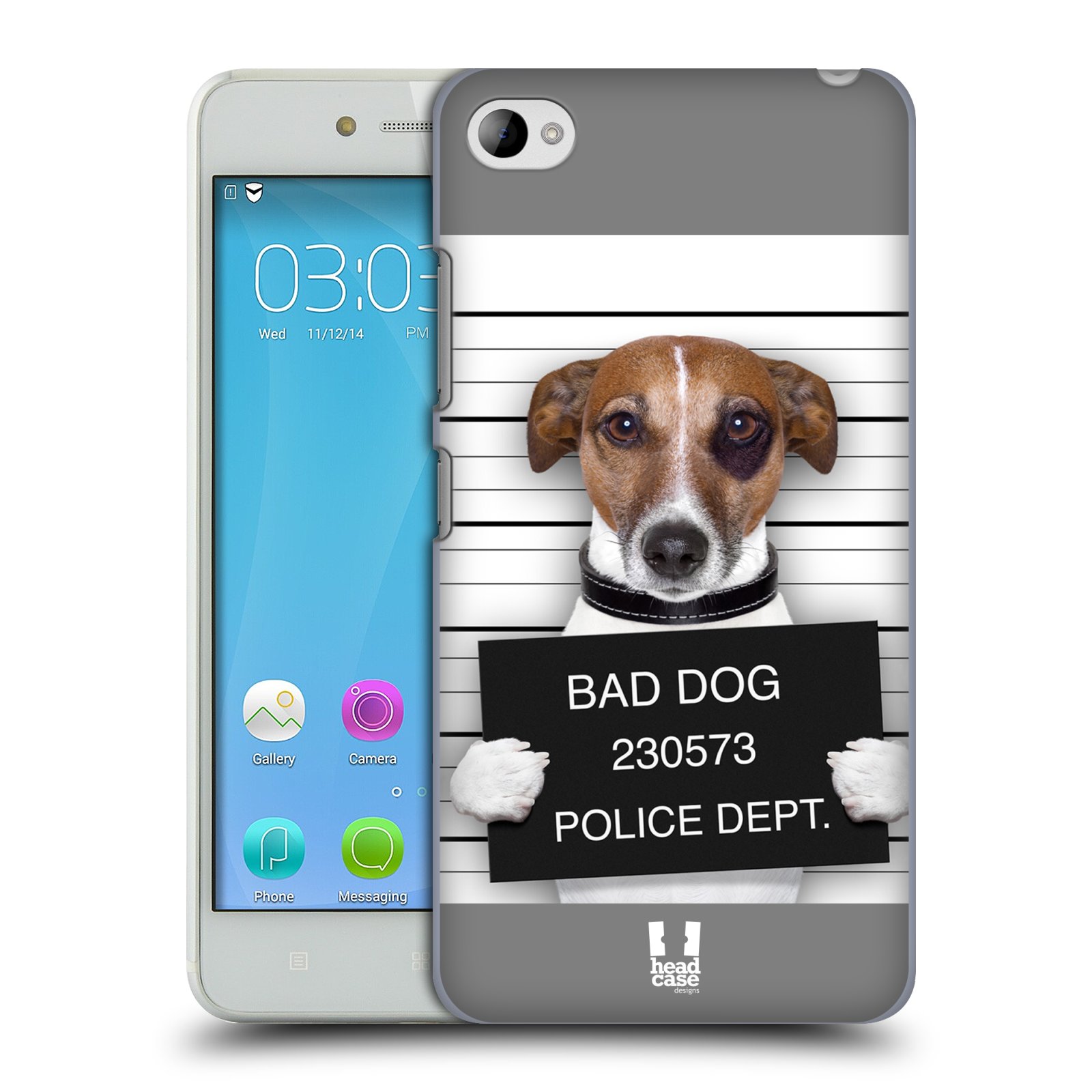 HEAD CASE pevný plastový obal na mobil LENOVO S90 vzor Legrační zvířátka pejsek na policii