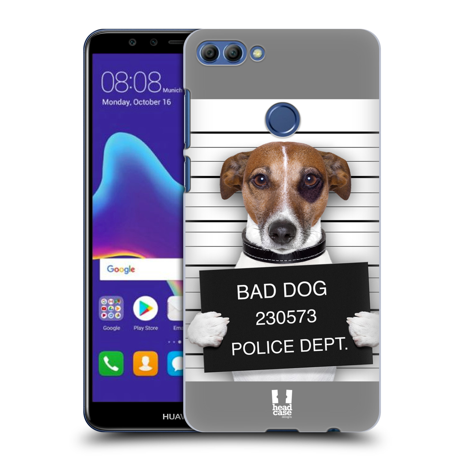 HEAD CASE plastový obal na mobil Huawei Y9 2018 vzor Legrační zvířátka pejsek na policii