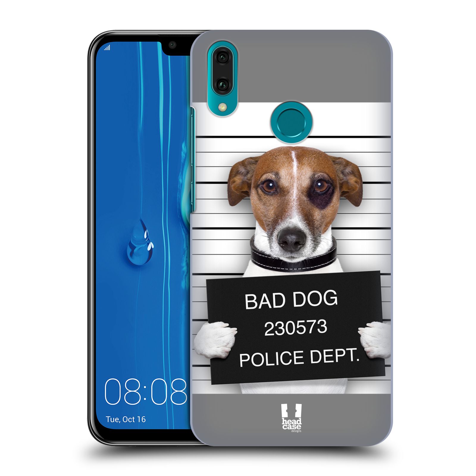 Pouzdro na mobil Huawei Y9 2019 - HEAD CASE - vzor Legrační zvířátka pejsek na policii